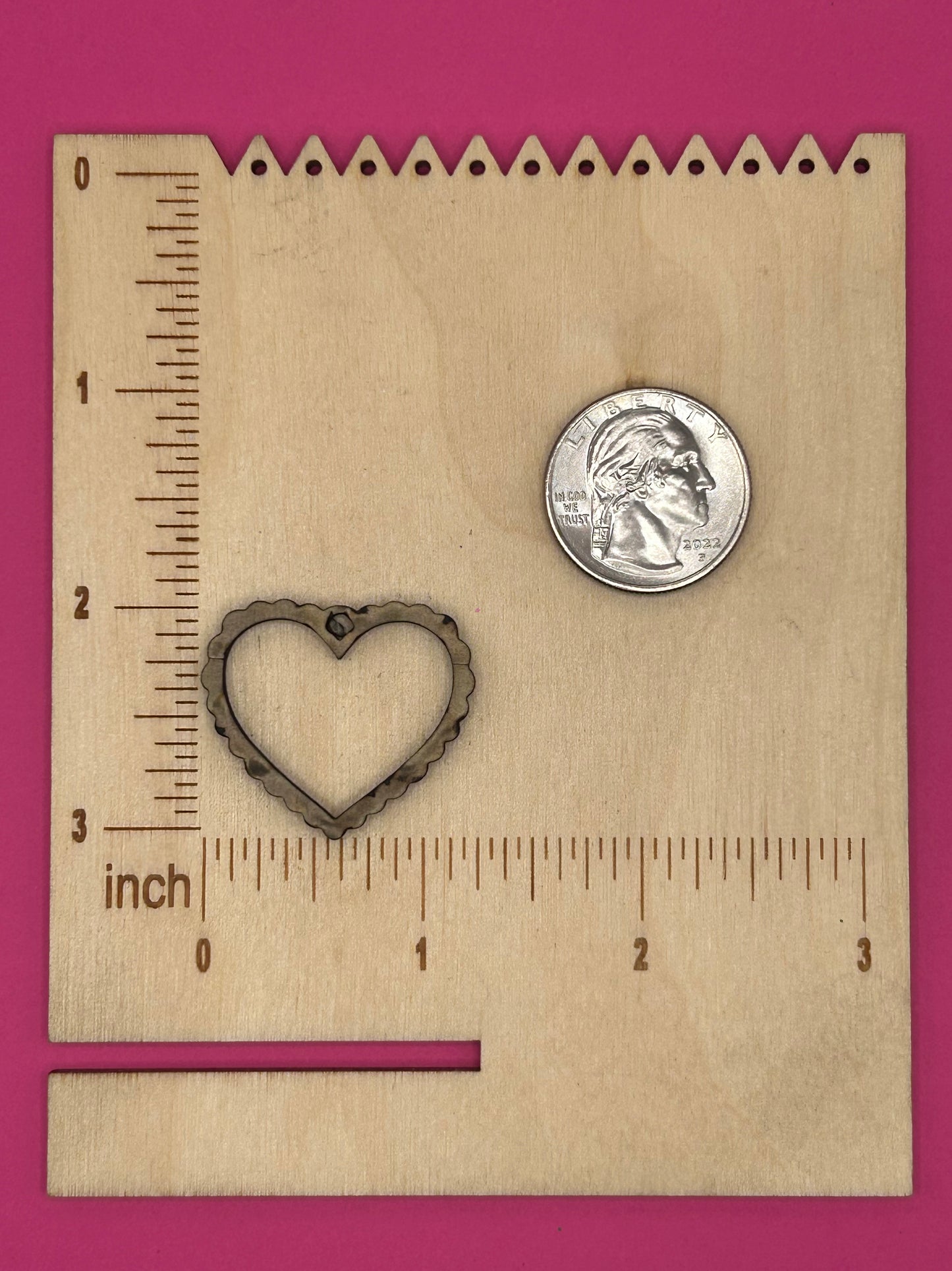Blank wavy heart wooden bezel