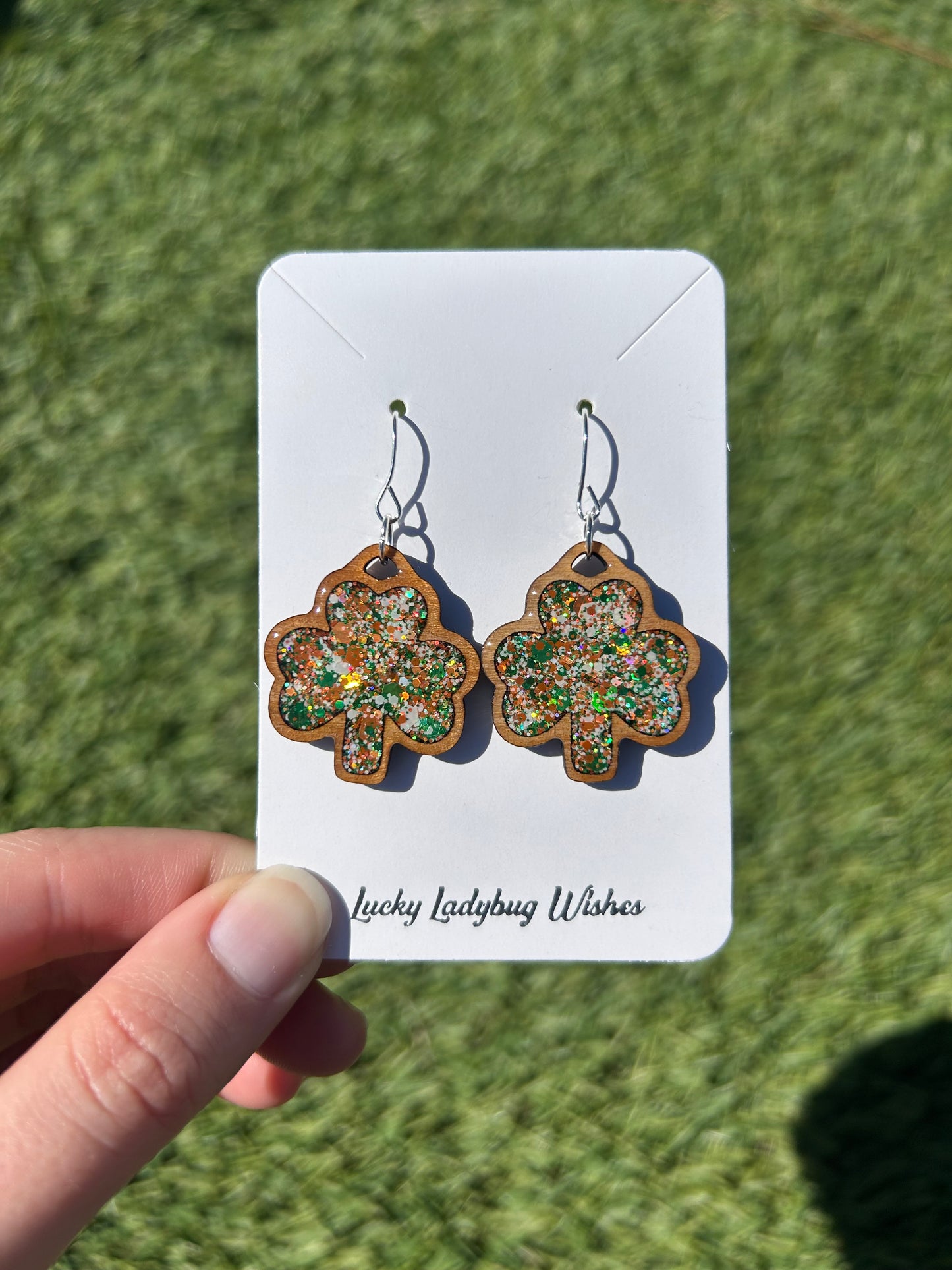 Shamrock Wooden earrings