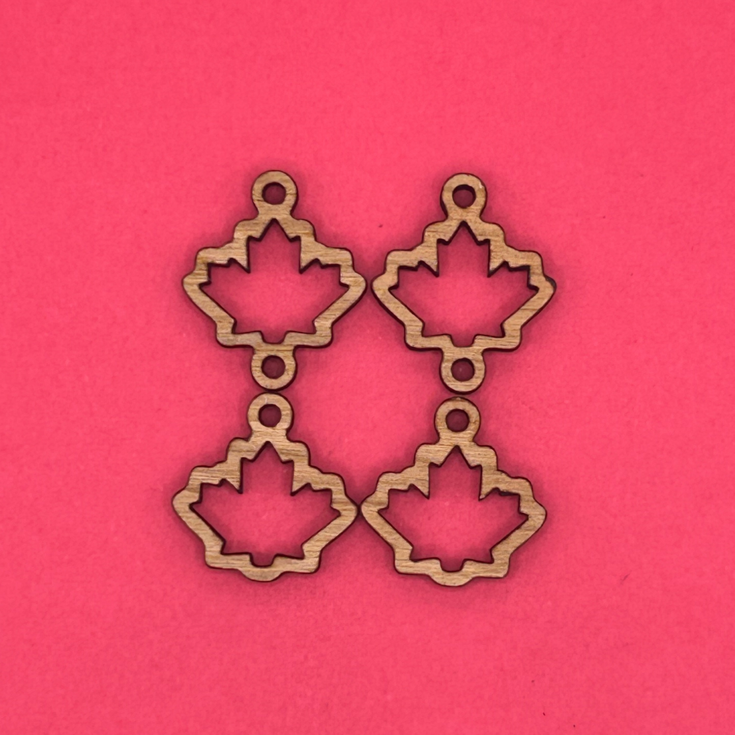 Blank 2 tier fall leaves wooden bezels