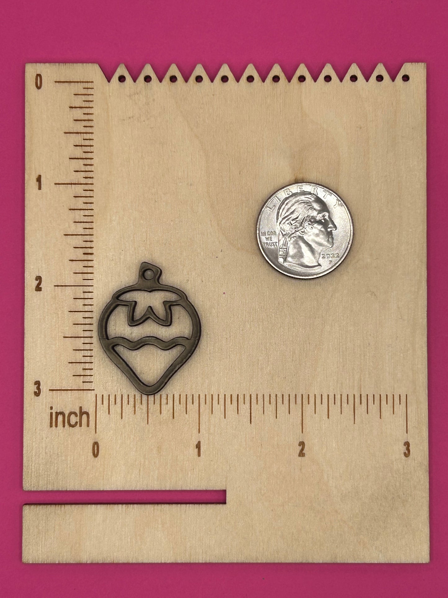 Blank chocolate strawberry wooden bezel