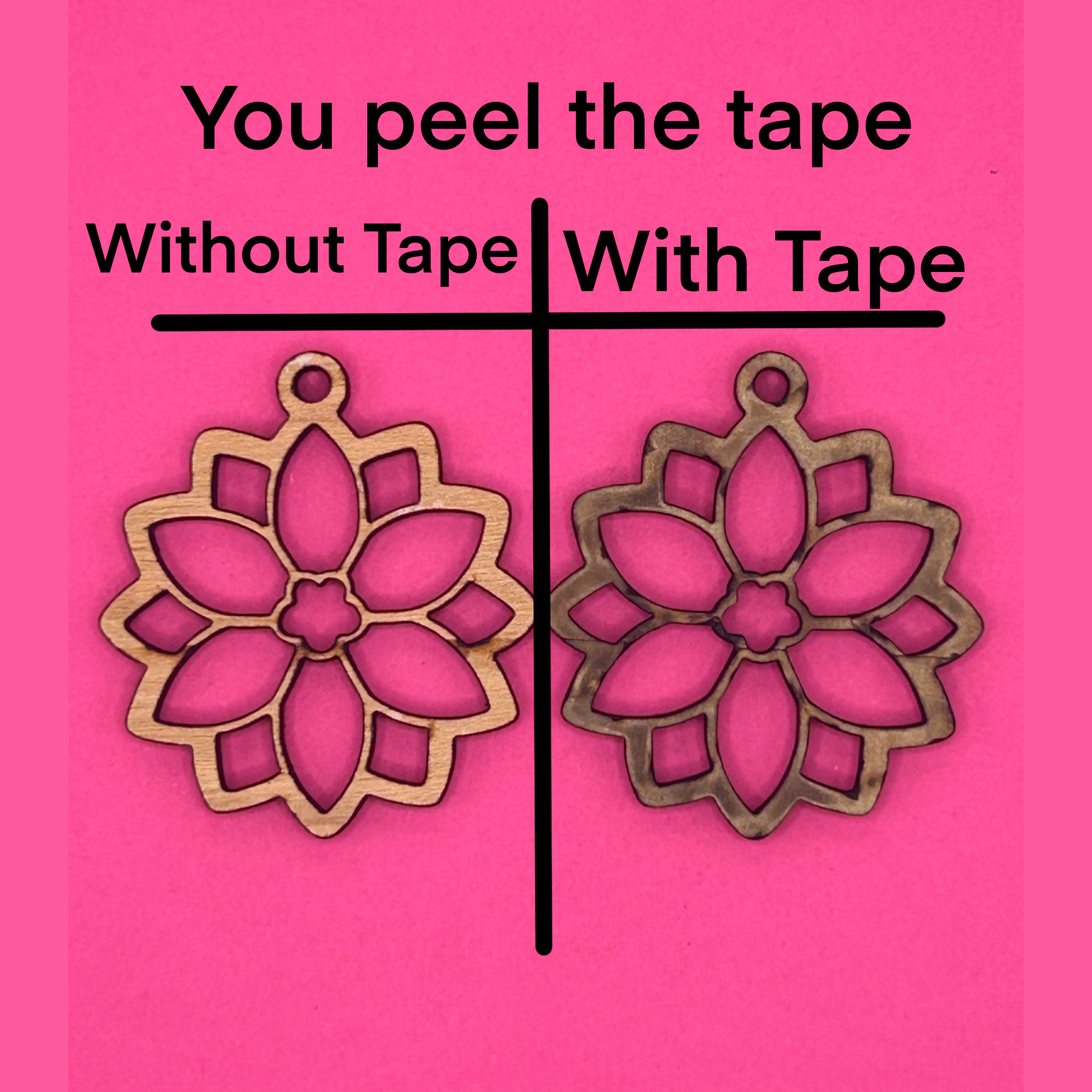 Blank poinsettia wooden bezel