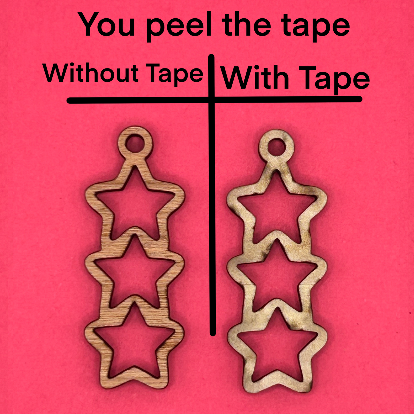 Blank 3 tier stars wooden bezels