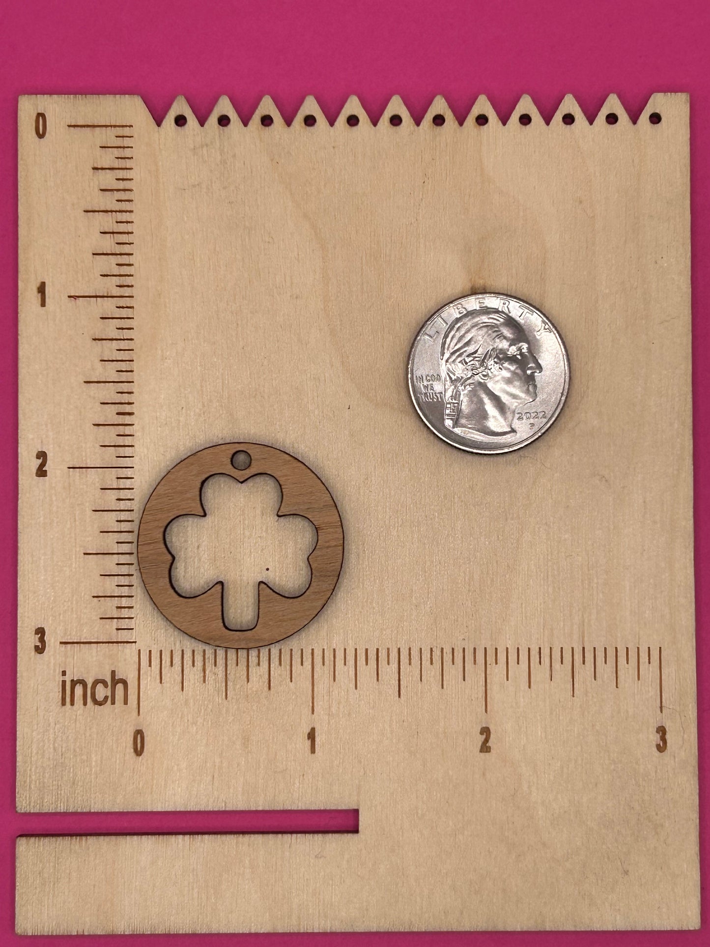 Blank hoop clover wooden bezels