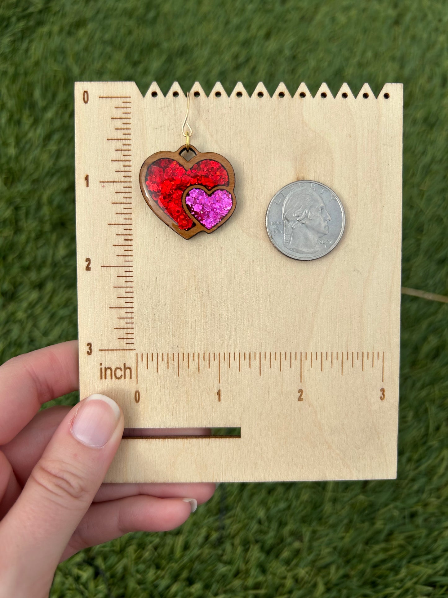 Double heart earrings