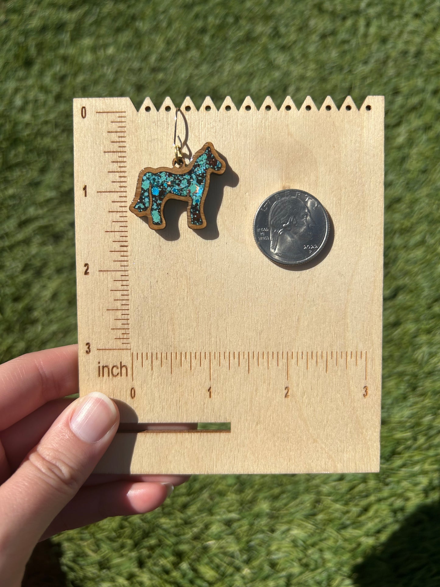 Horse wooden earrings