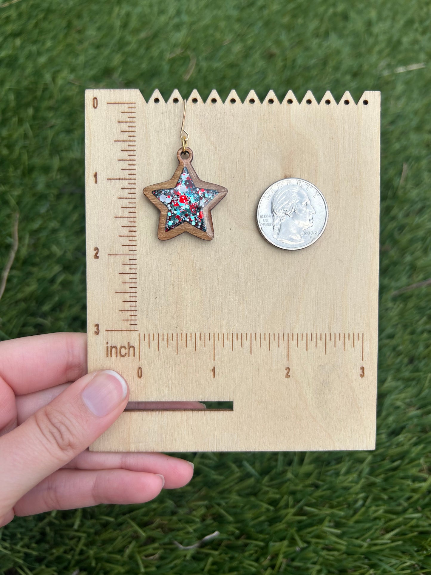 Star wooden earrings