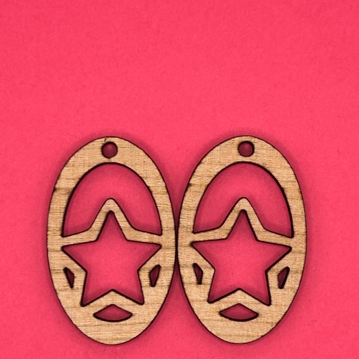 Blank Oval Star wooden bezels