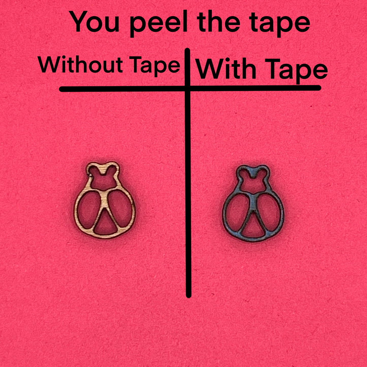 Blank Valentine Studs wooden bezels