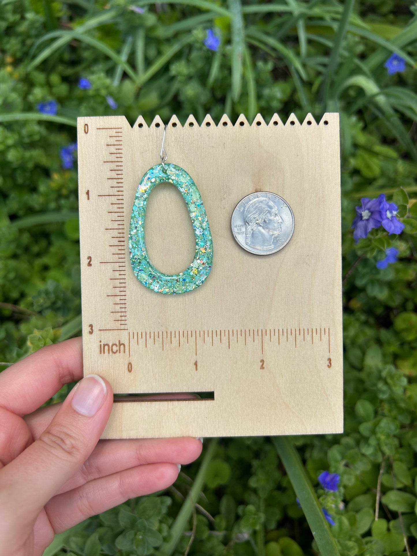Big sea glass earrings