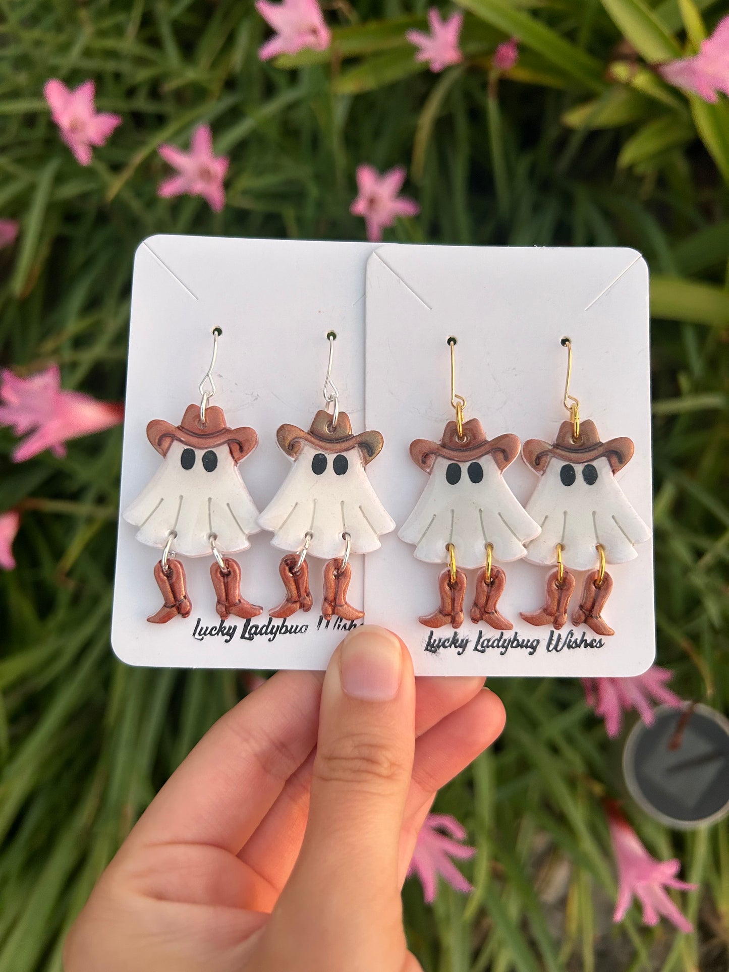 Ghost Cowgirl earrings