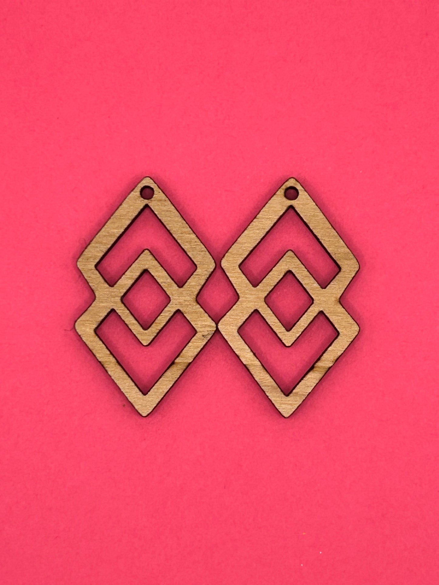 Blank double diamond wooden bezels
