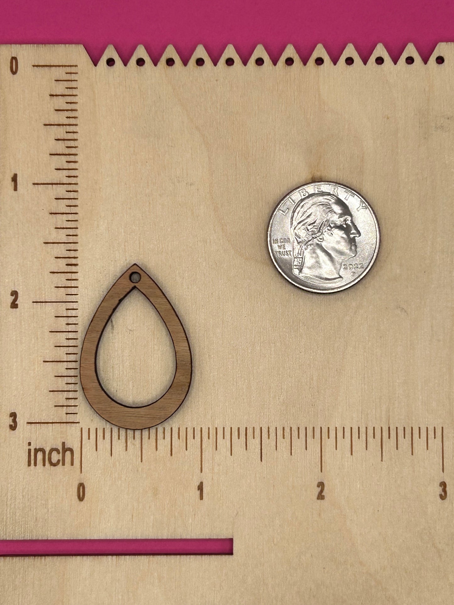 Blank teardrop wooden bezel