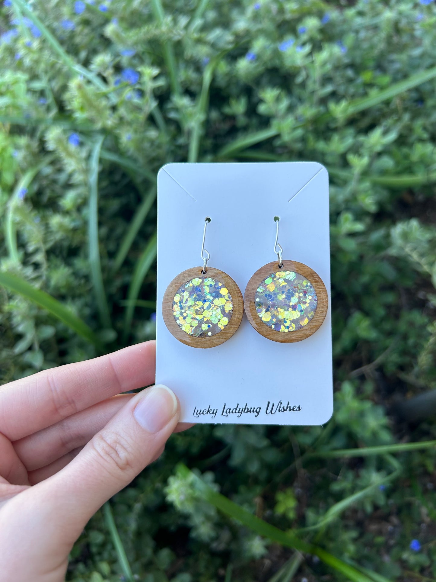 Twilight wooden earrings