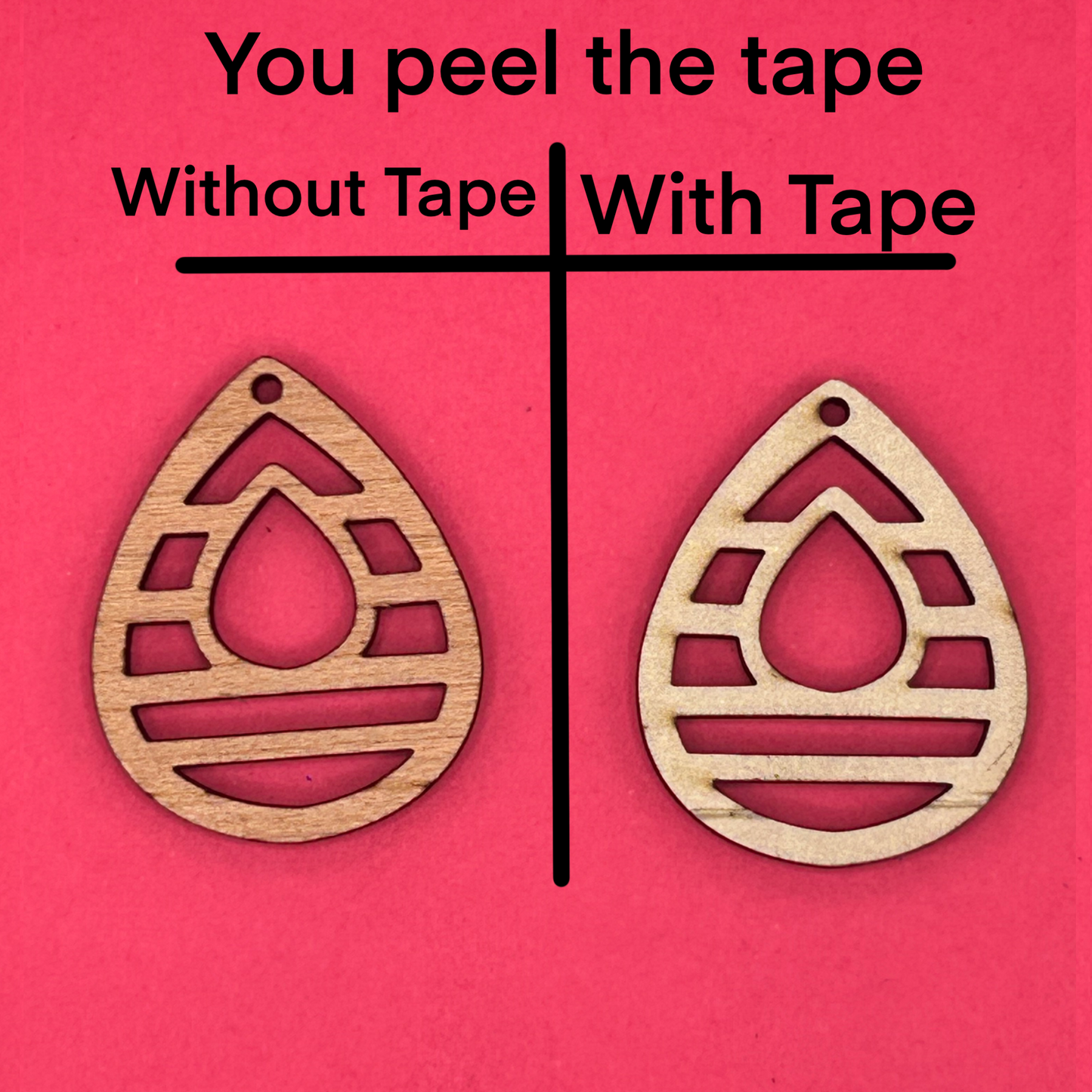 Blank Teardrop Stripe wooden bezel