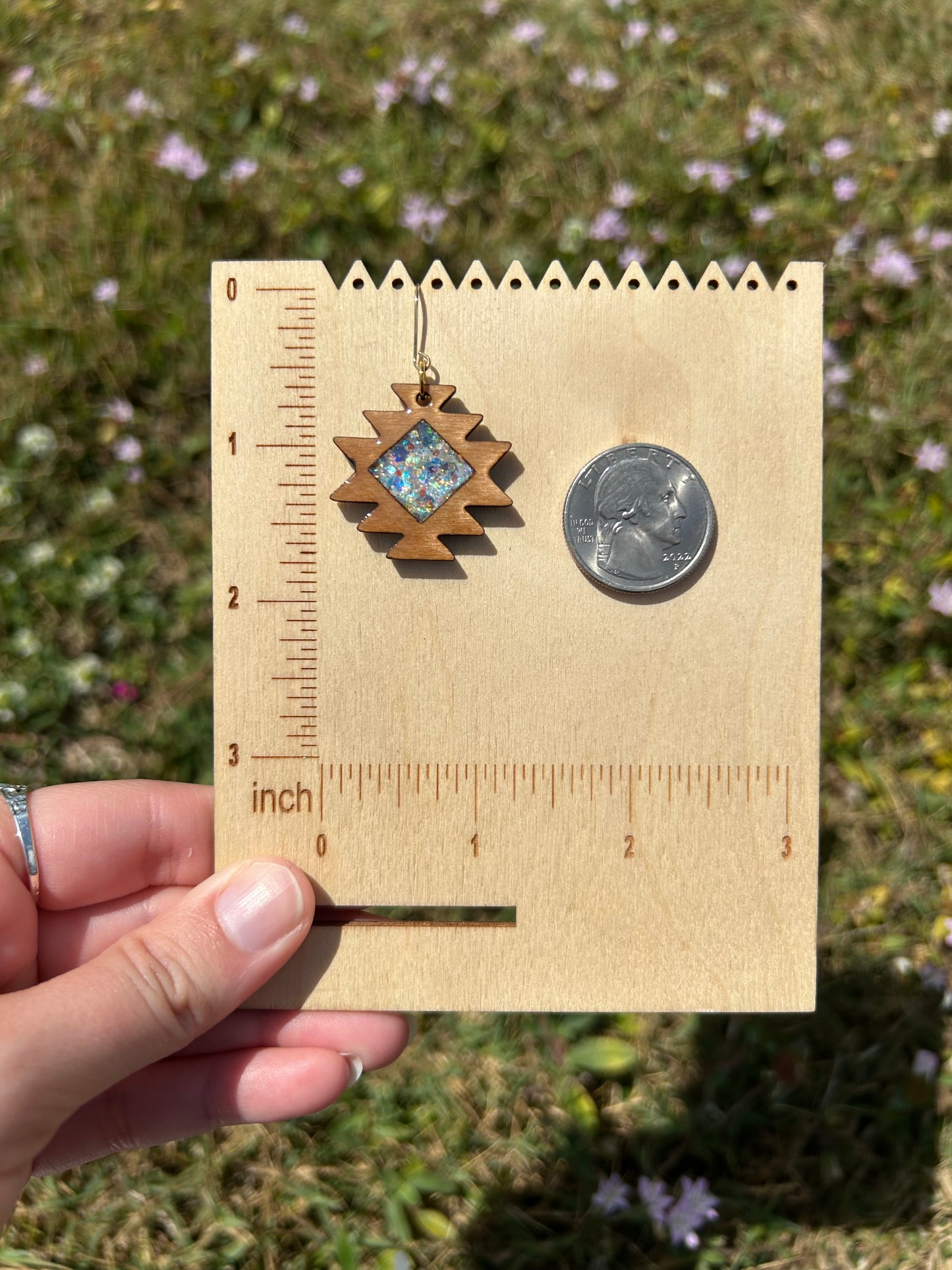 Aztec wooden earrings
