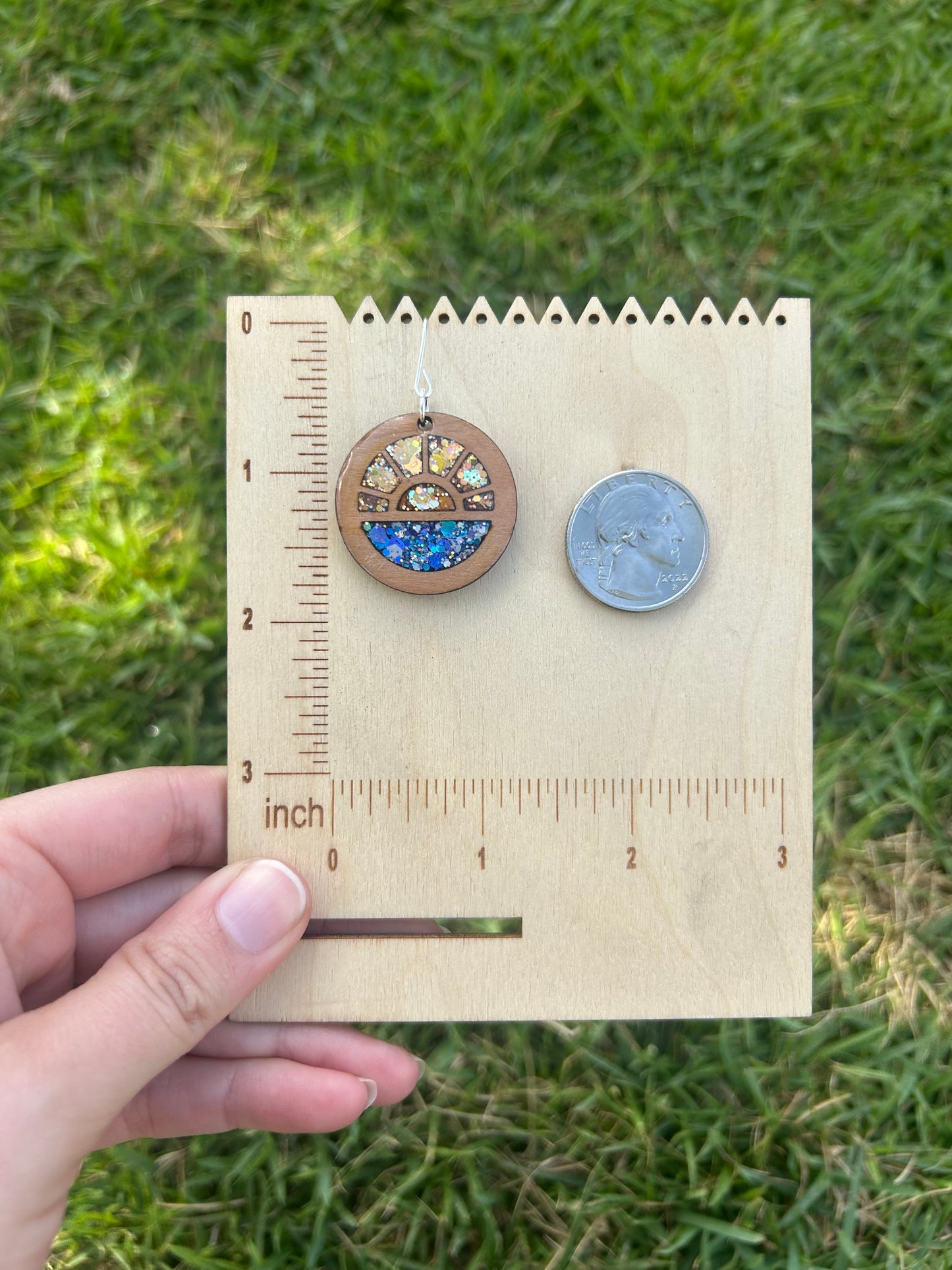 Sunrise Hoops wooden earrings