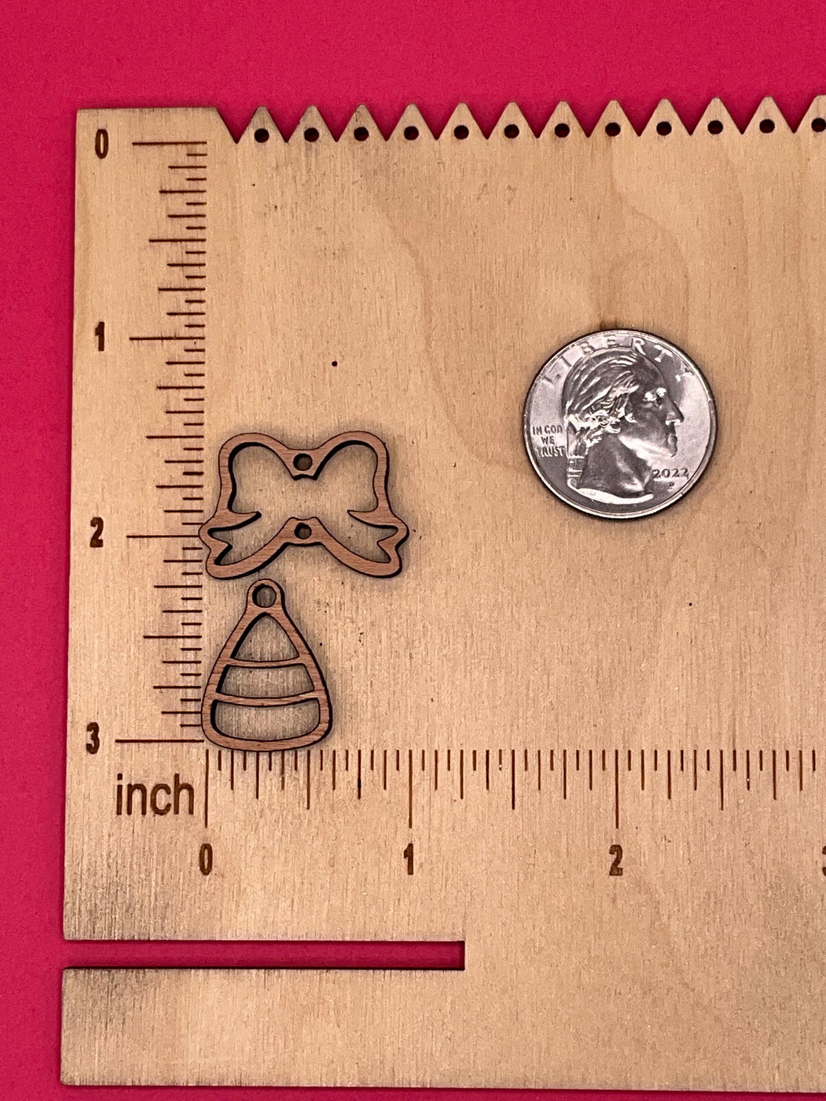 Blank Bow Candy Corn wooden bezels