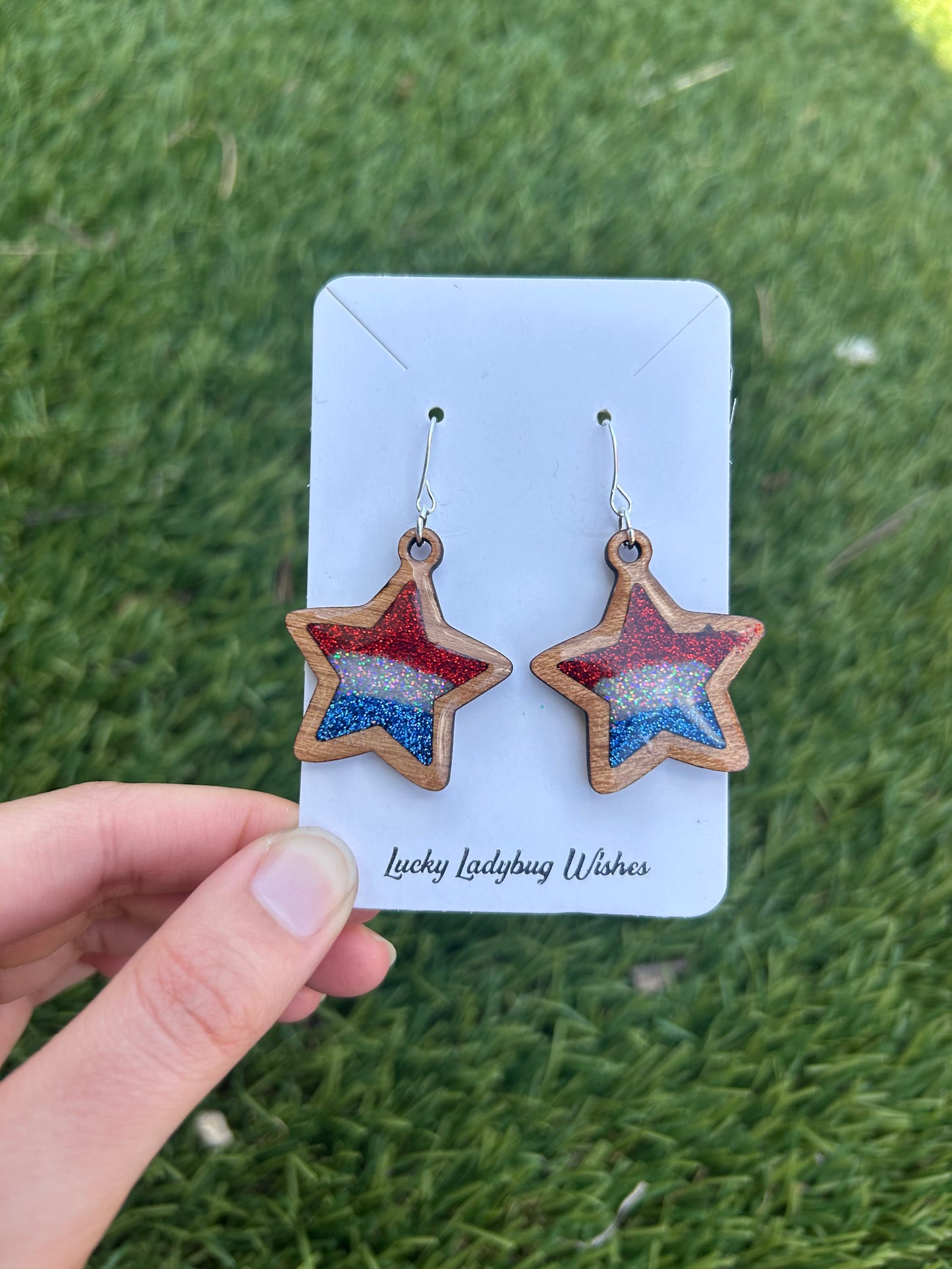 Star wooden earrings