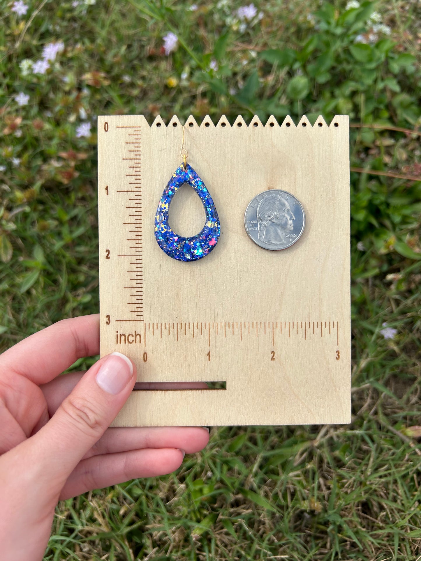 Small Blue jay earrings