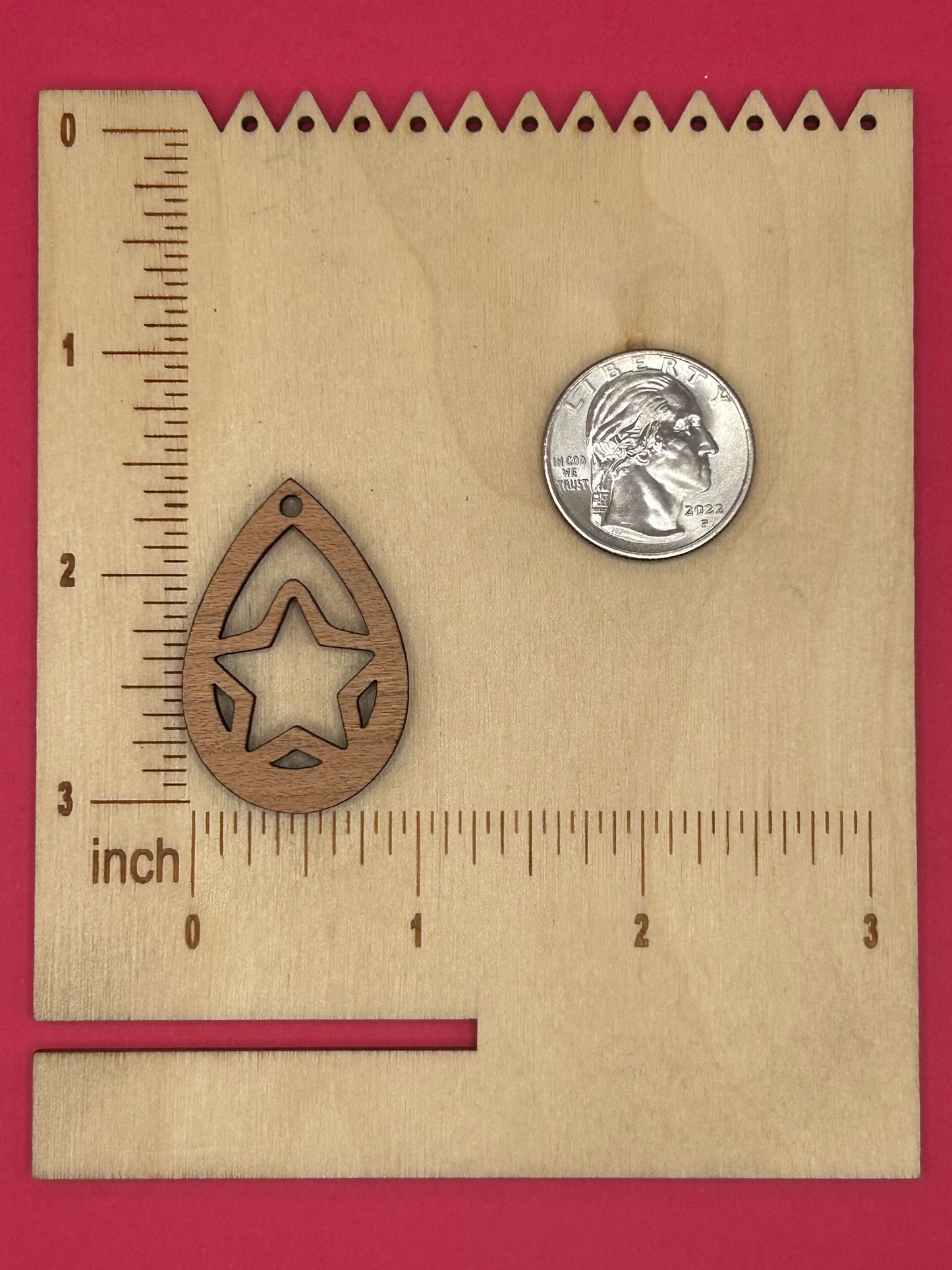 Blank Teardrop Star wooden bezels