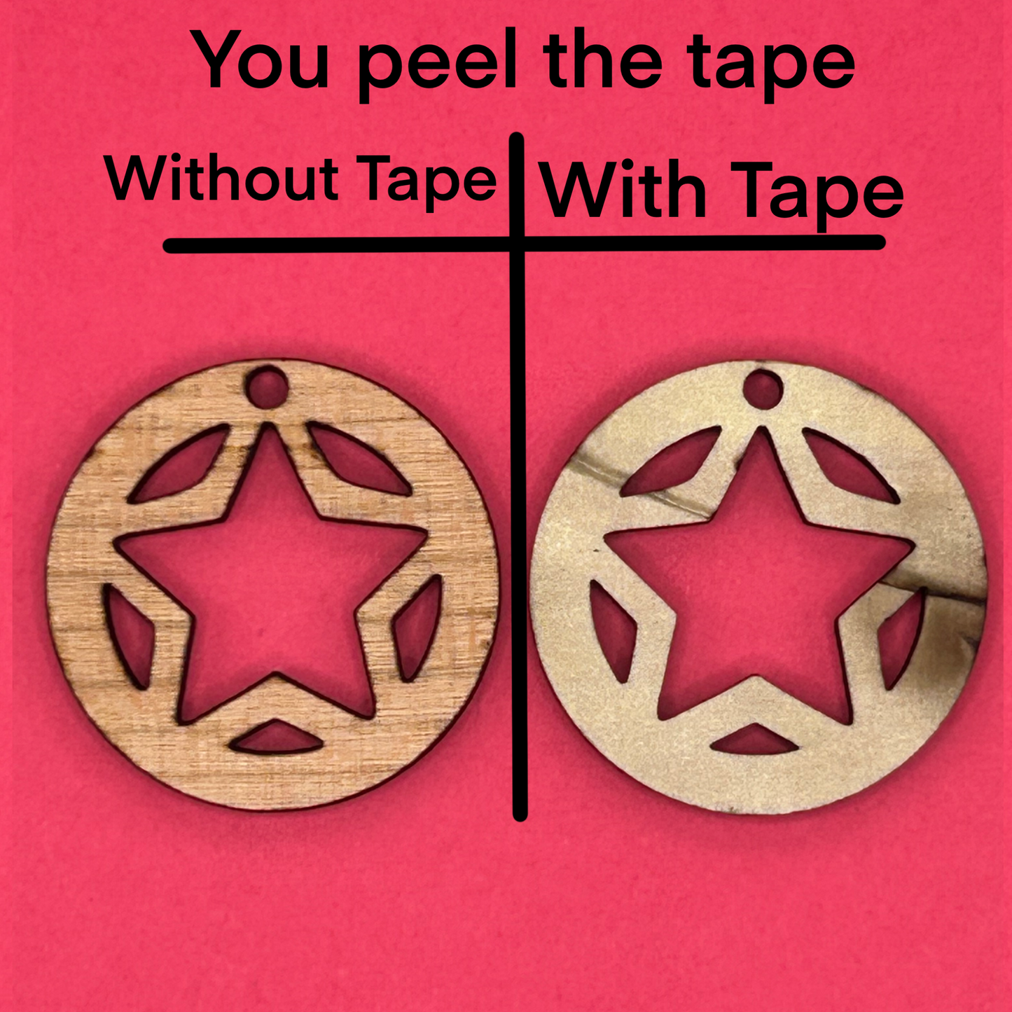 Blank Hoop Star wooden bezels