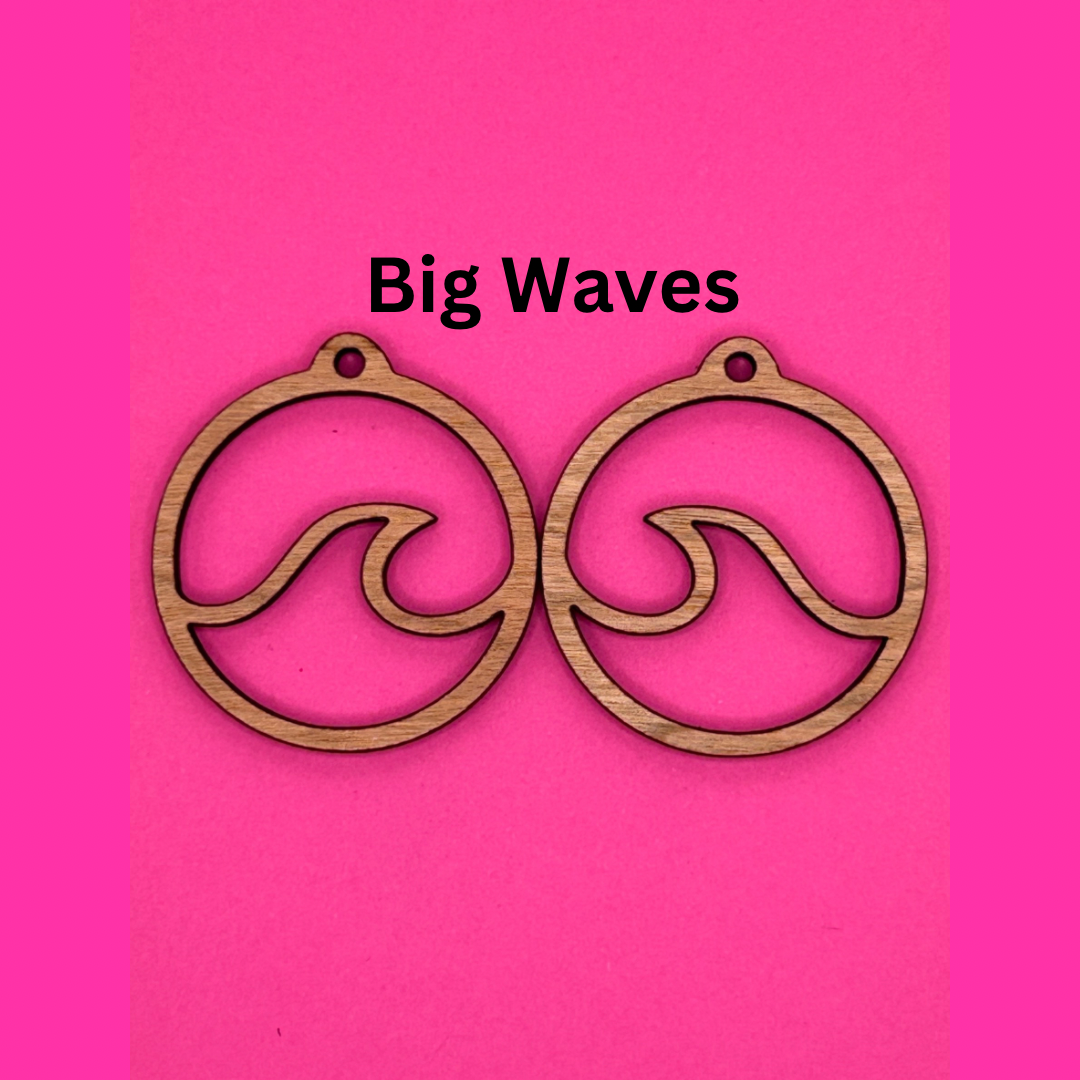 Blank Wave Hoops wooden bezel