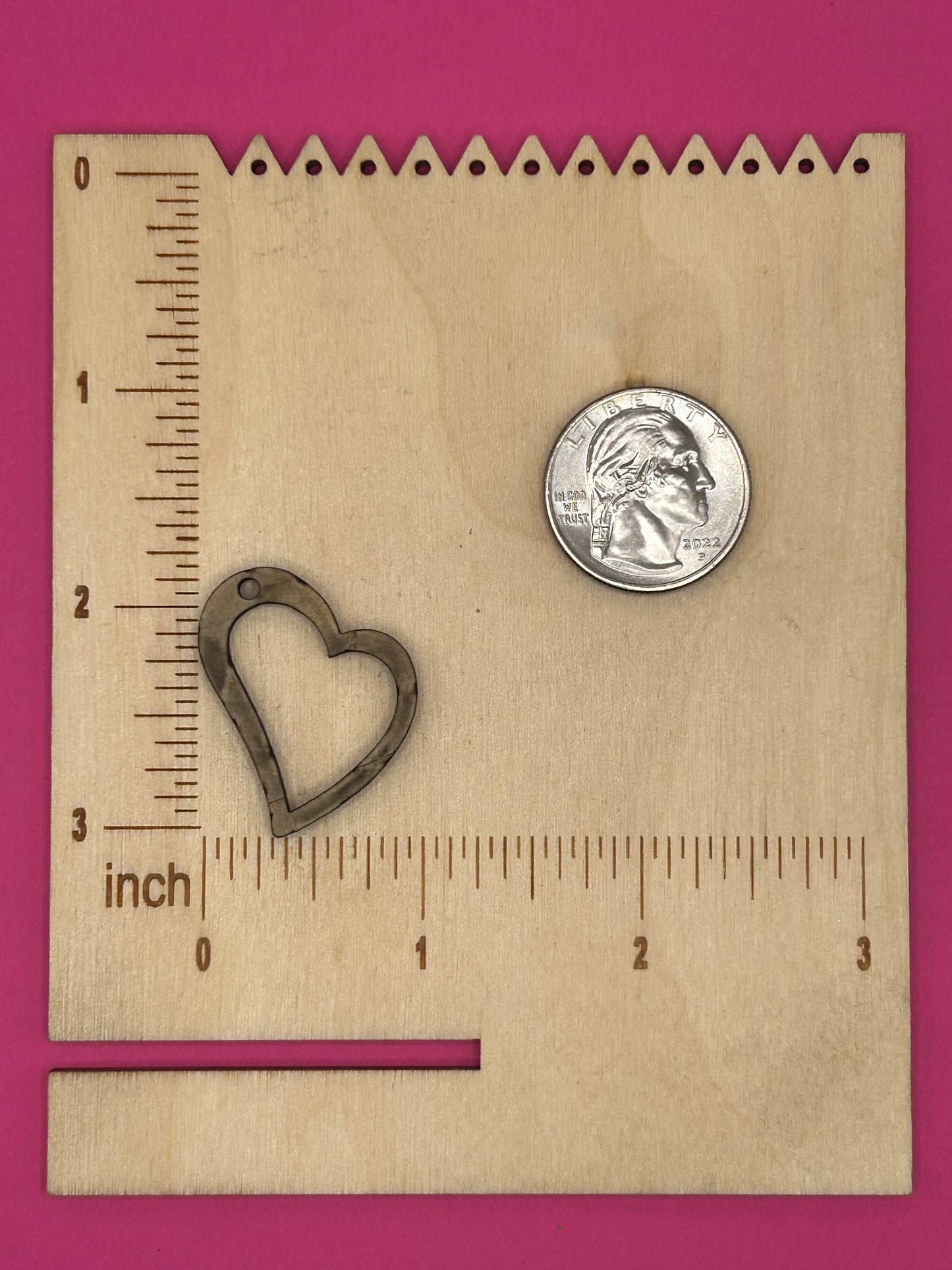 Blank curved heart wooden bezel