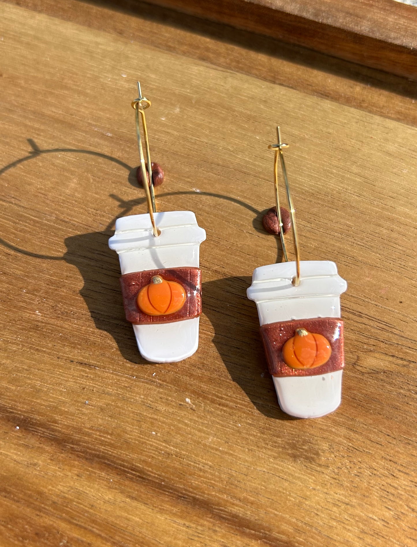 Big pumpkin spice lattes earrings