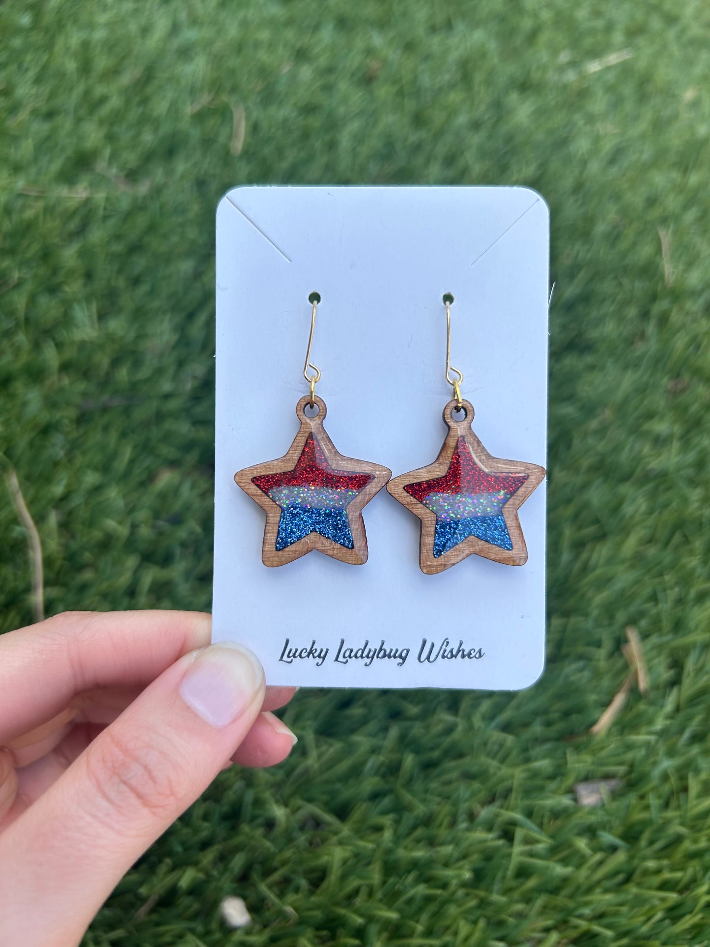 Star wooden earrings