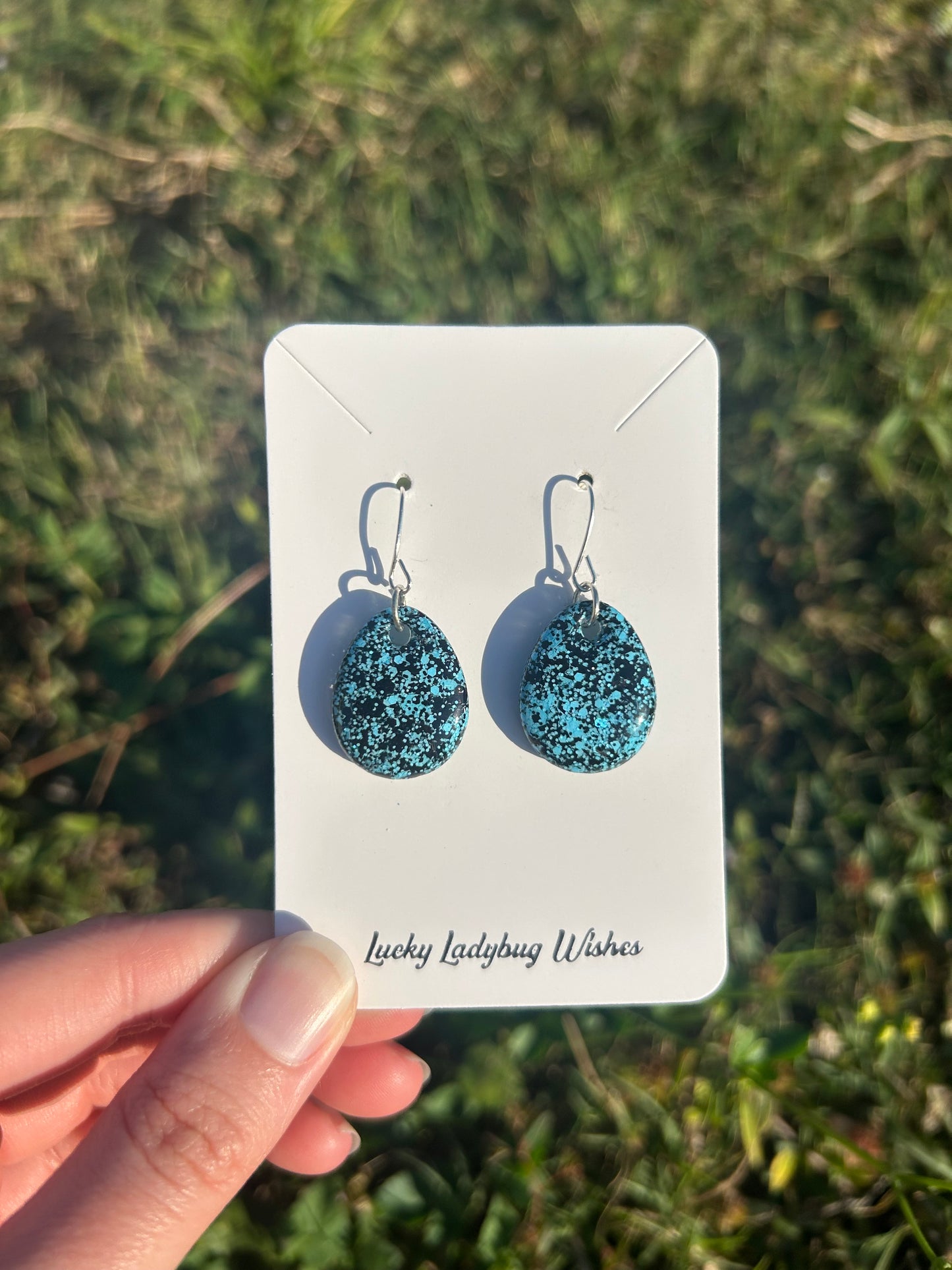 Speckled egg earrings