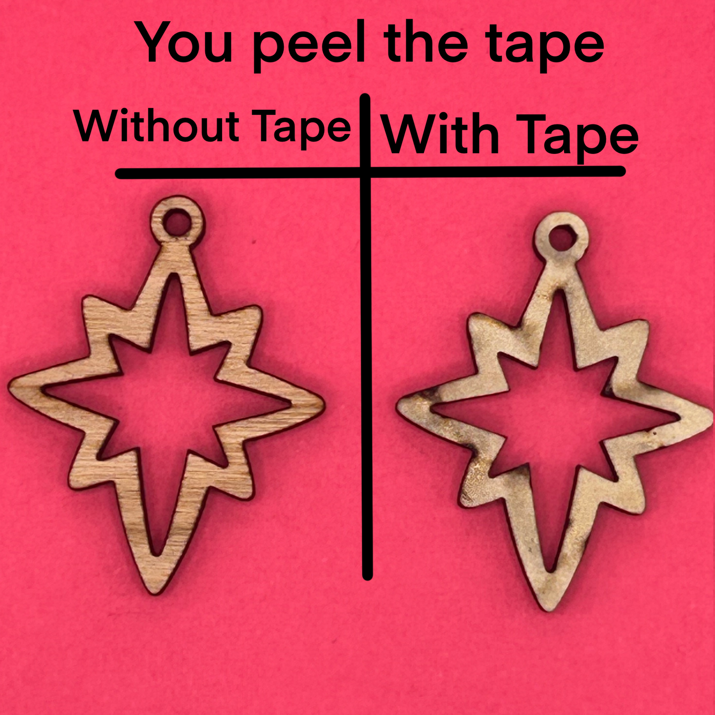 Blank Pointed Star wooden bezels