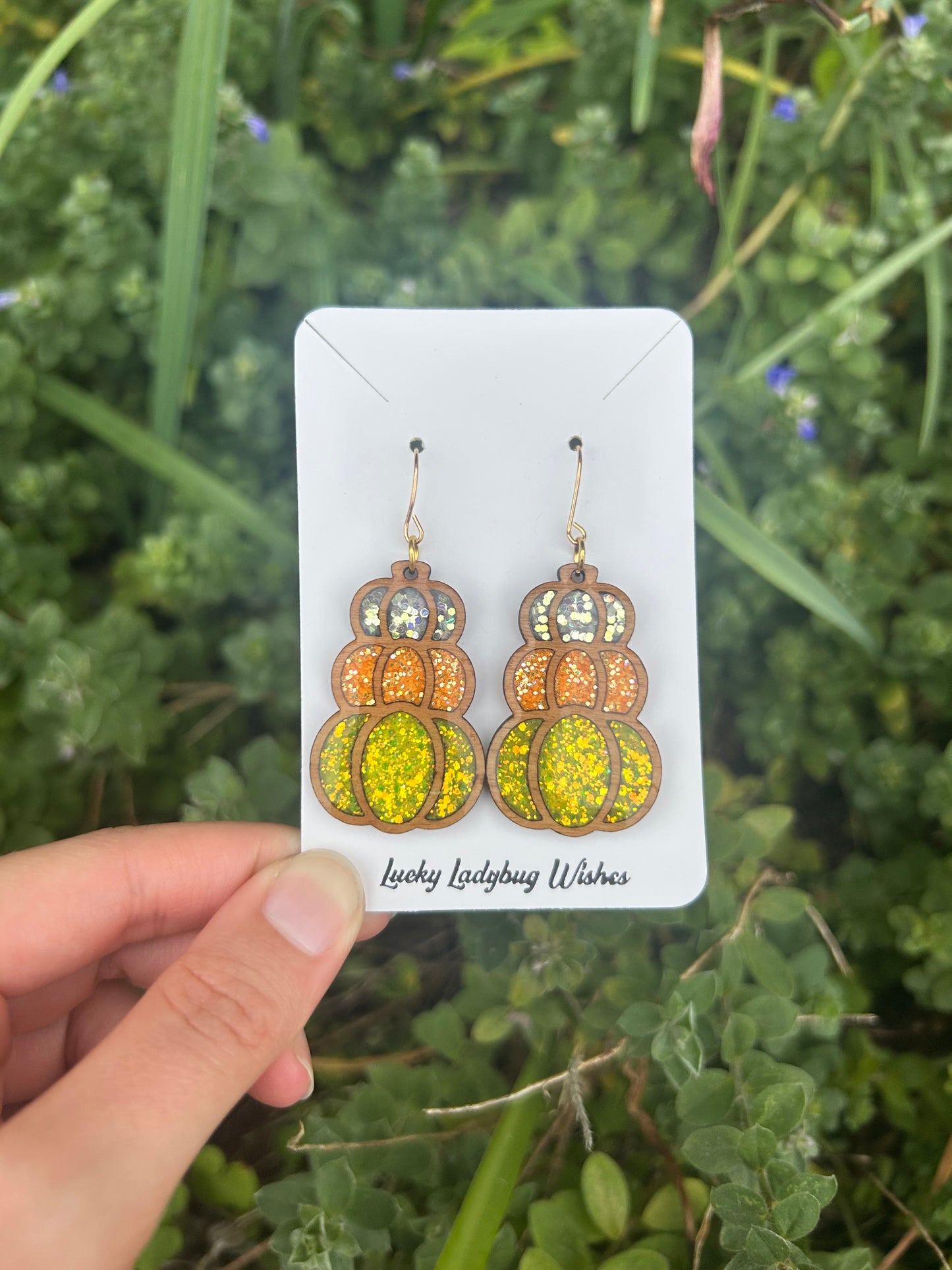 3-stack pumpkin earrings