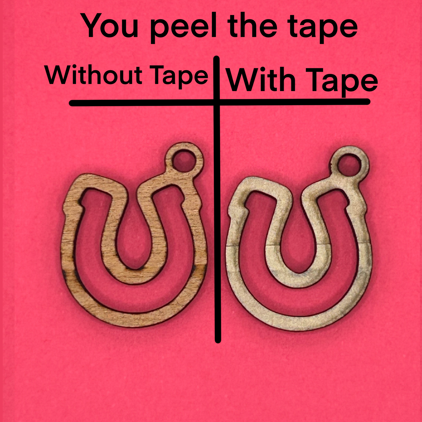 Blank horseshoe wooden bezels