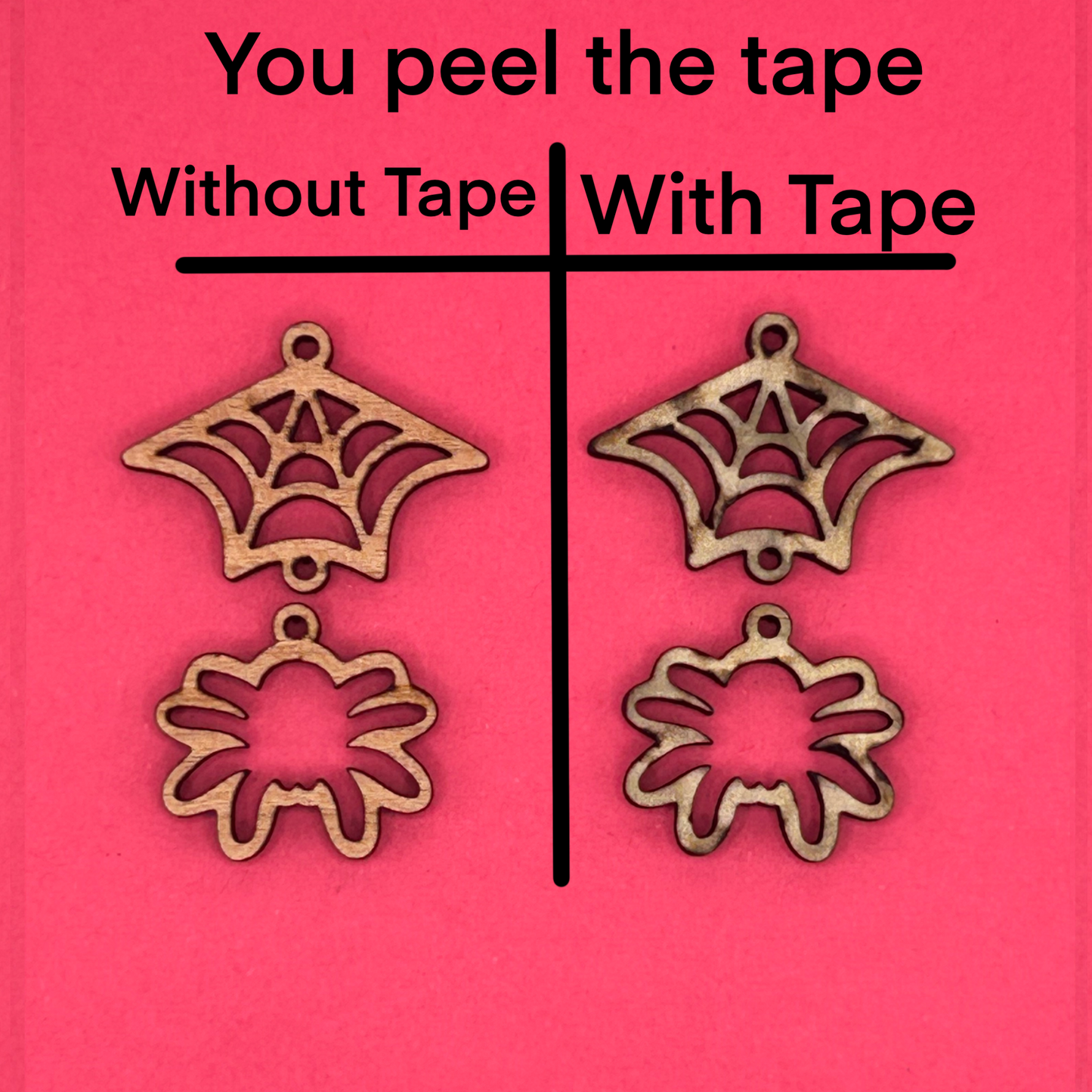 Blank 2 Piece Spiderweb wooden bezels