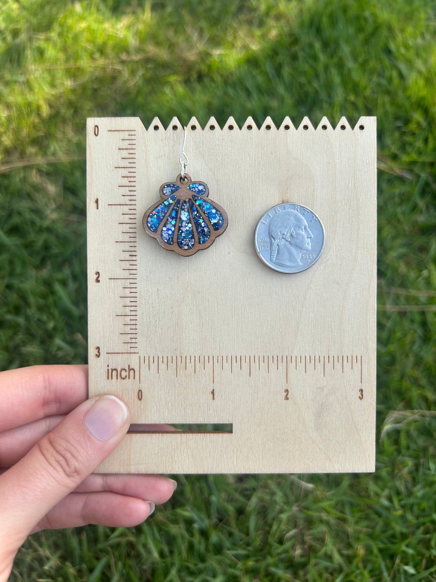 Shells wooden earrings