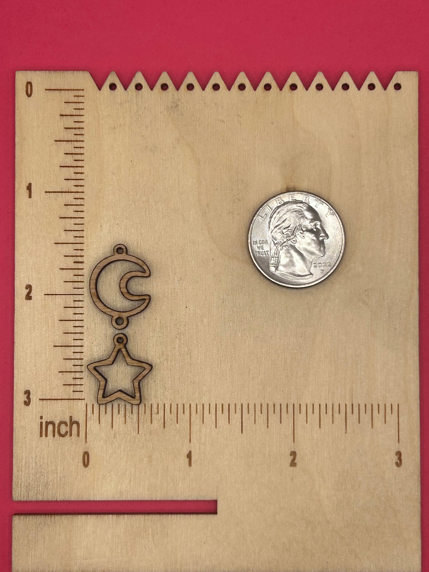 Blank 2 tier Moon and Stars wooden bezels