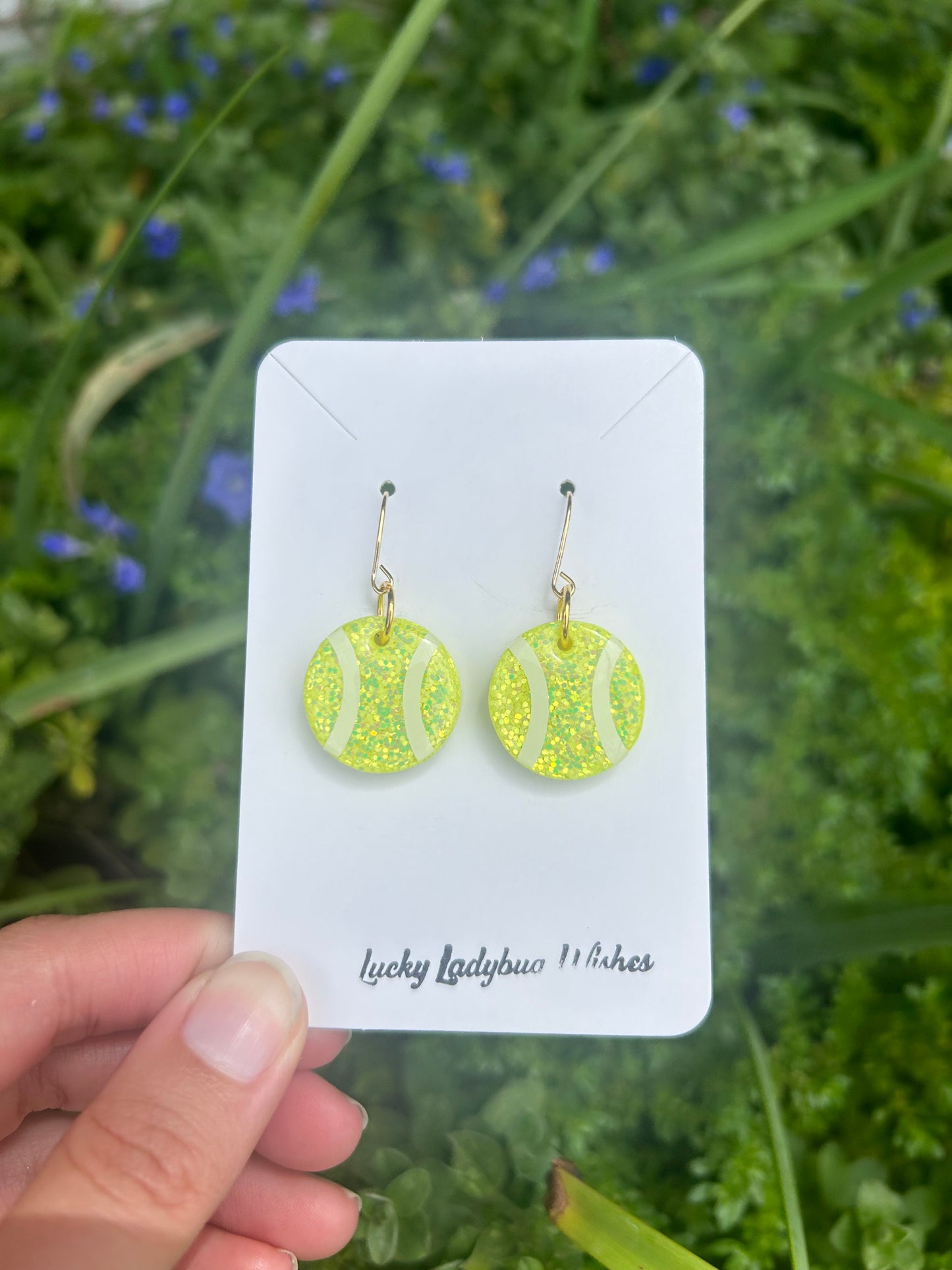 Tennis ball earrings