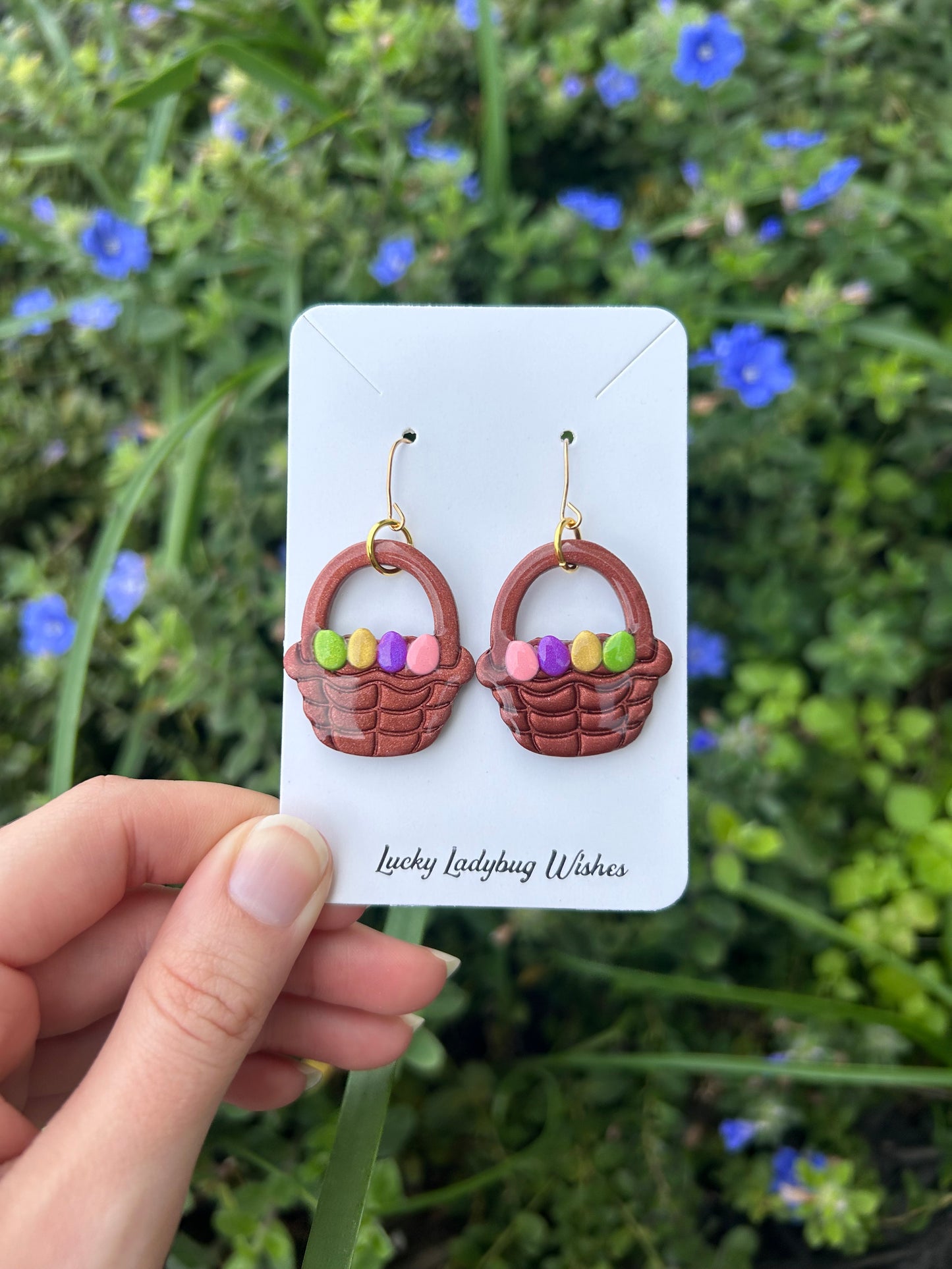 Easter basket earrings