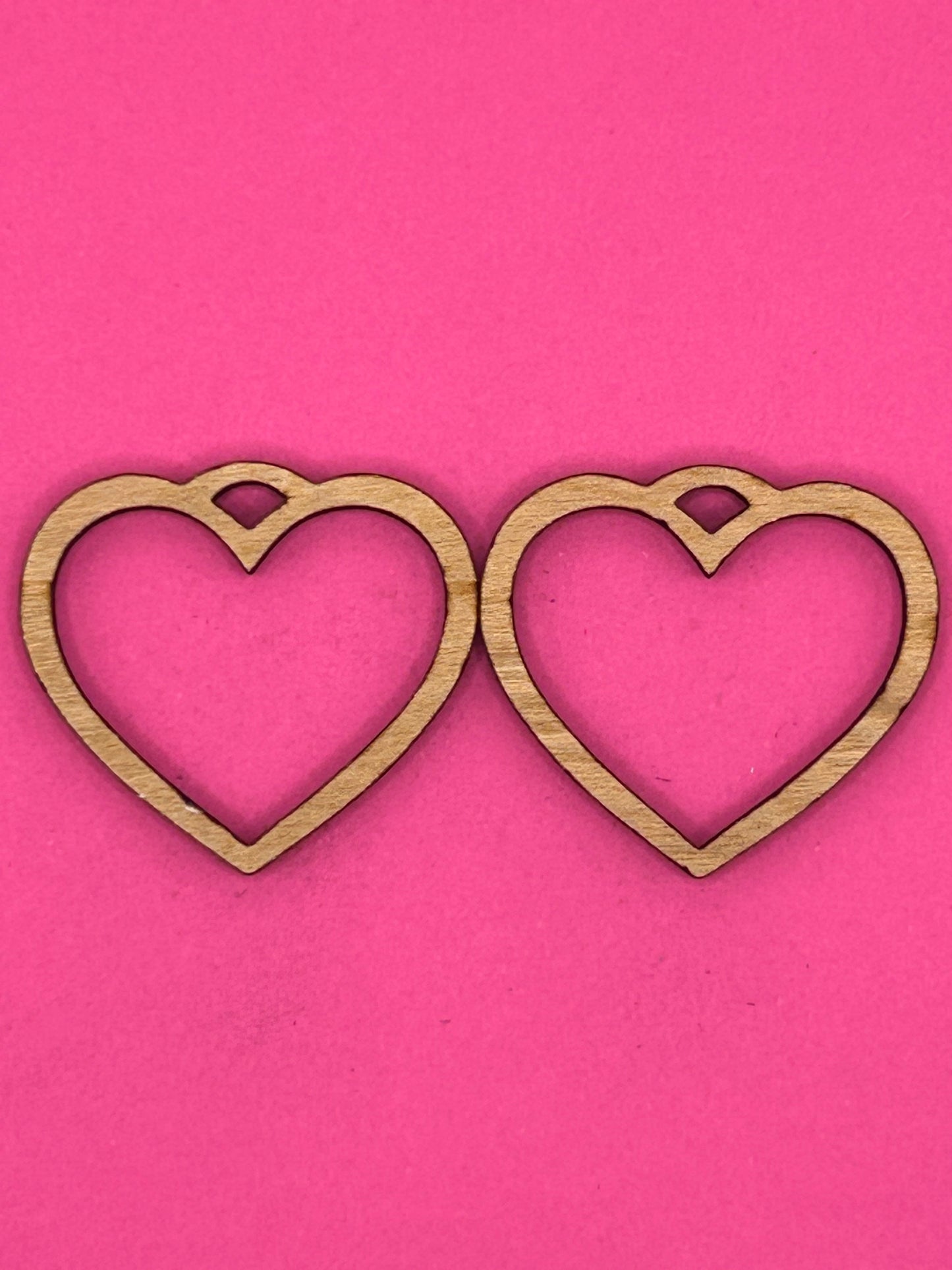 Blank plain heart wooden bezel