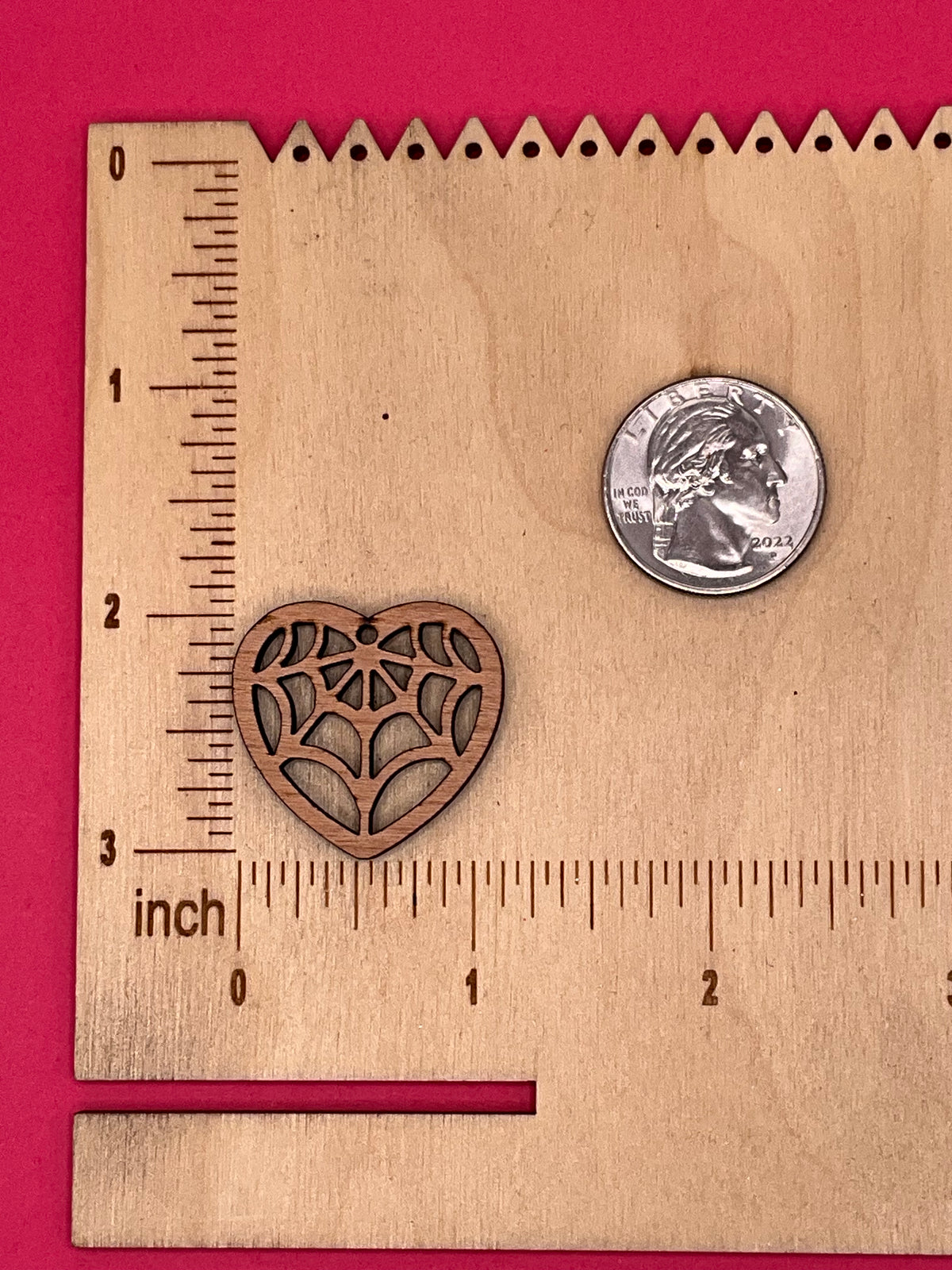 Blank Spider Web Heart wooden bezels
