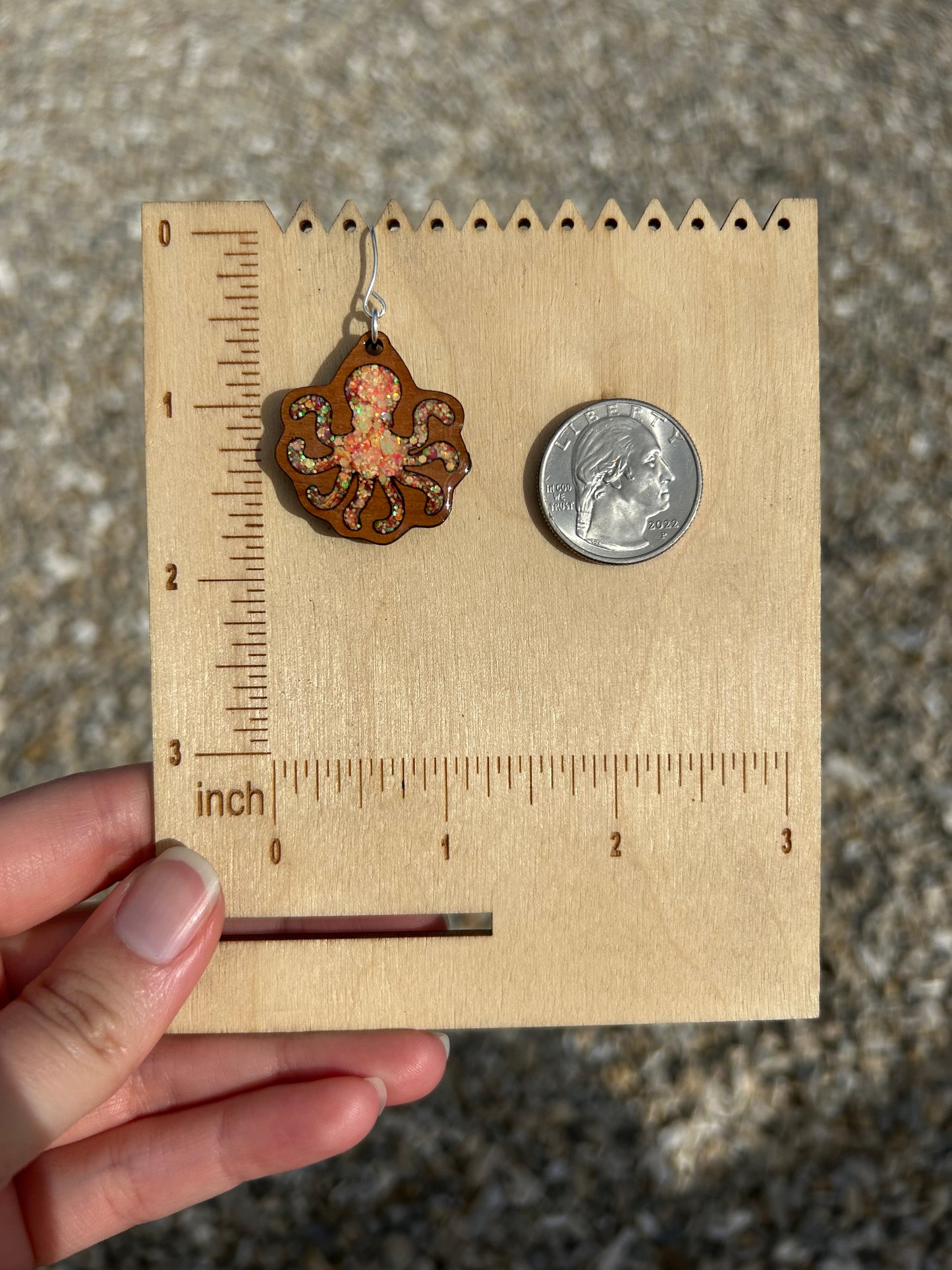 Octopus wooden earrings