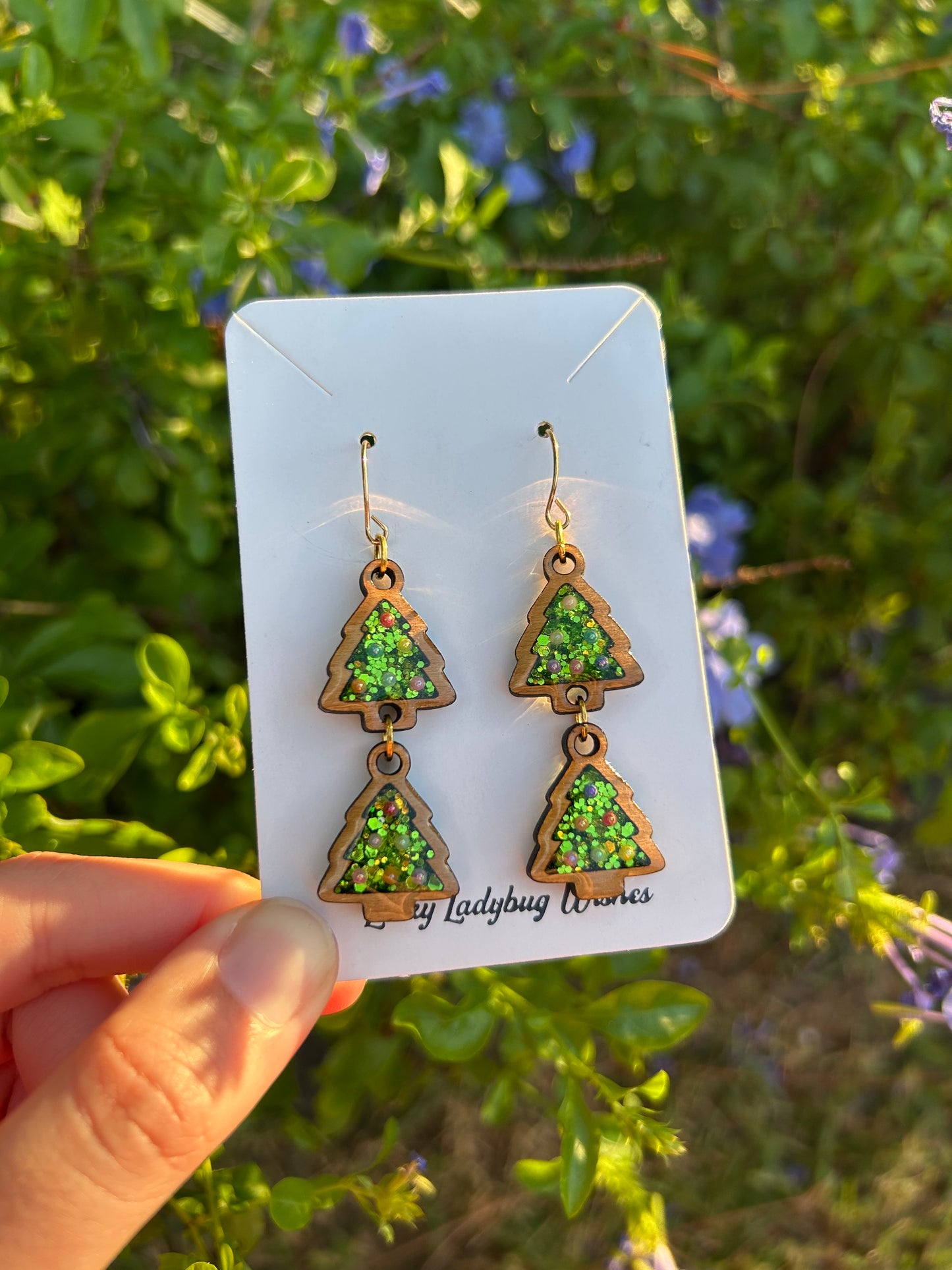 2 Tier Christmas Tree earrings