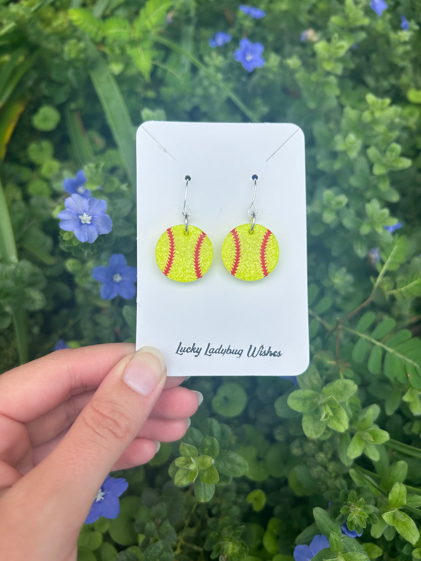 Softball earrings