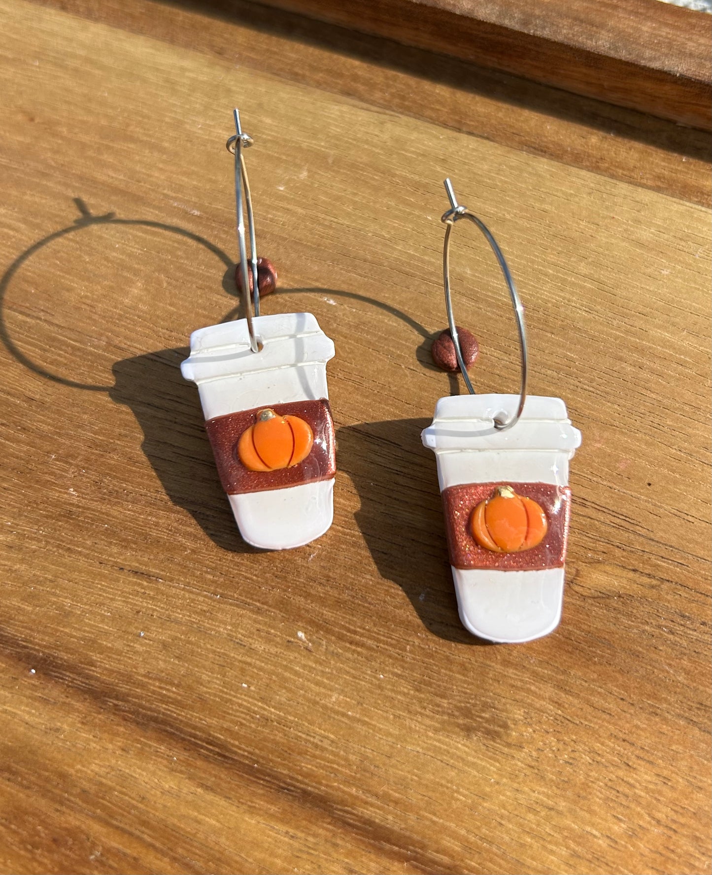 Big pumpkin spice lattes earrings