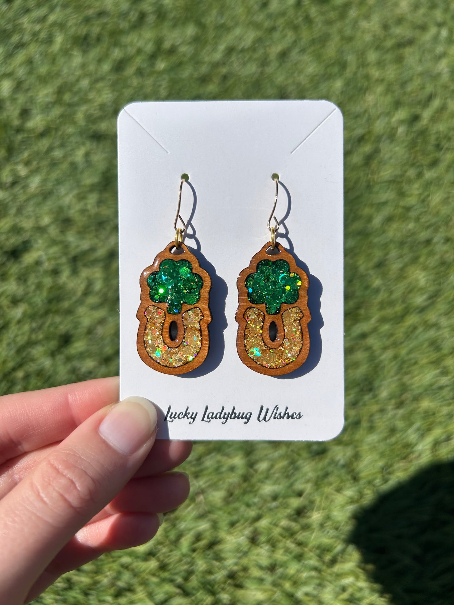 Clover Horse Shoe Stack earrings