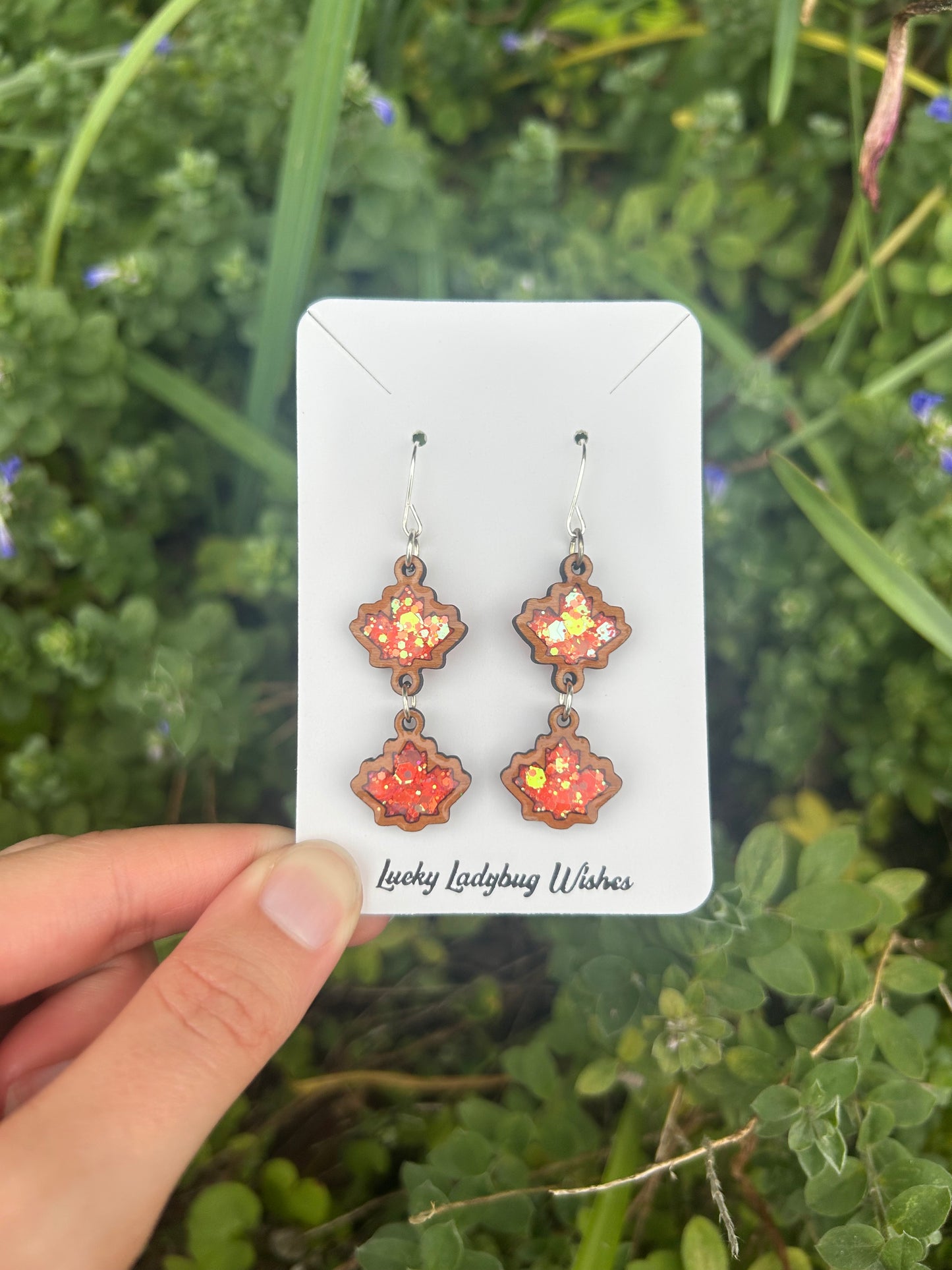 2 tier Fall Leaves earrings