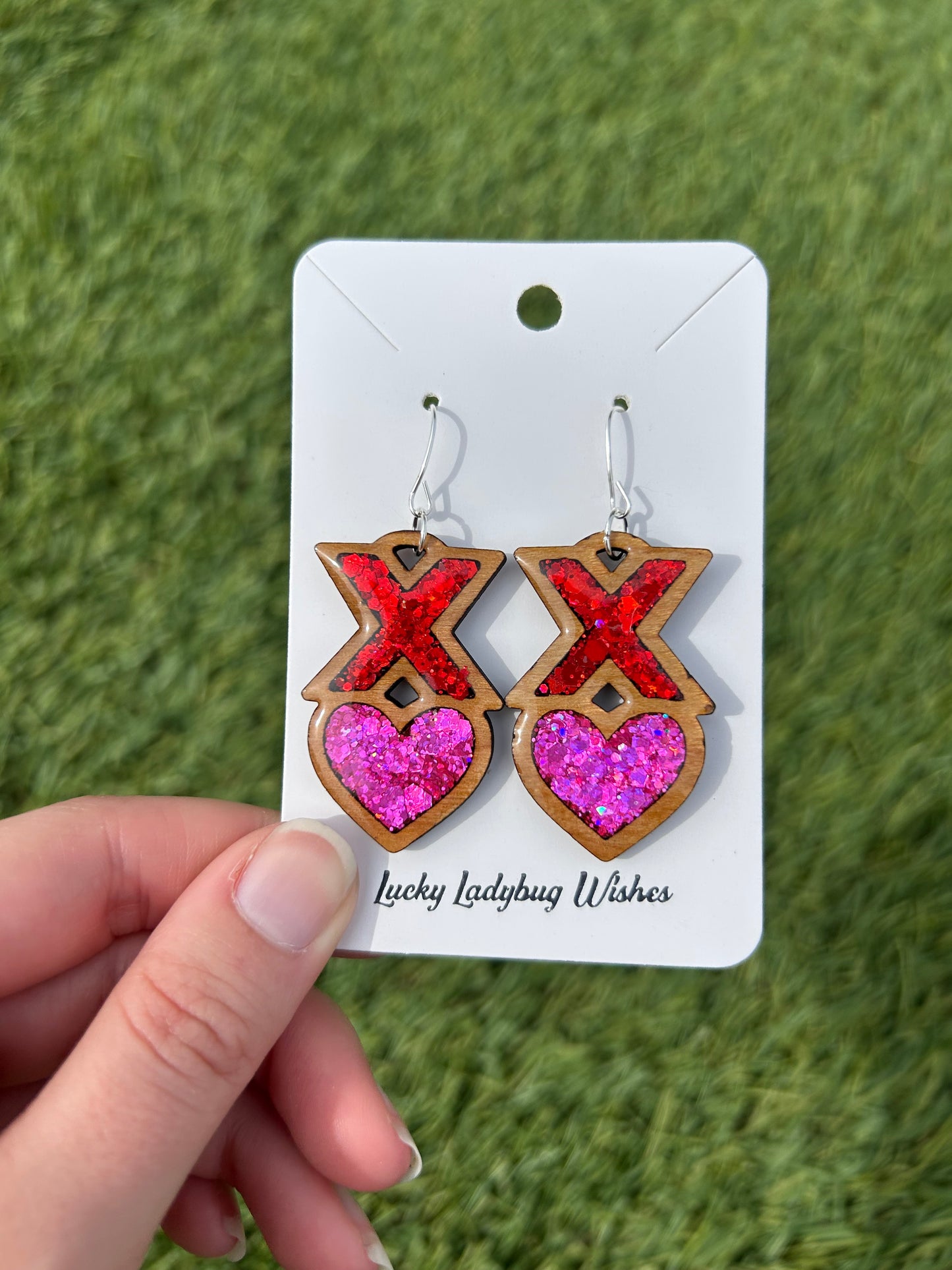 XO wooden earrings
