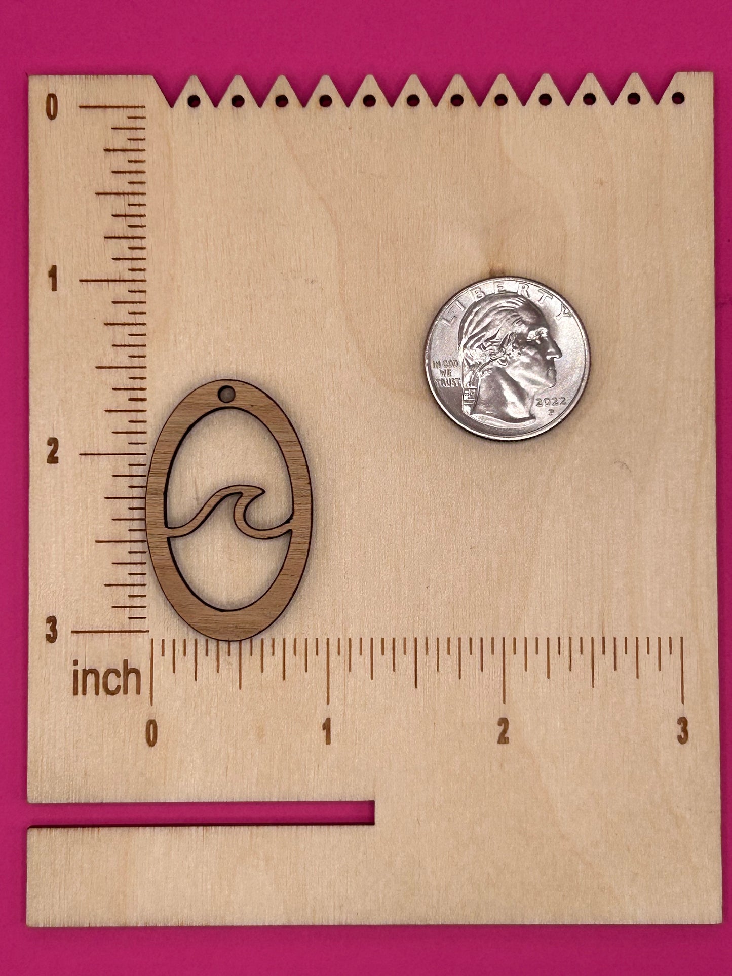 Blank wave oval wooden bezel
