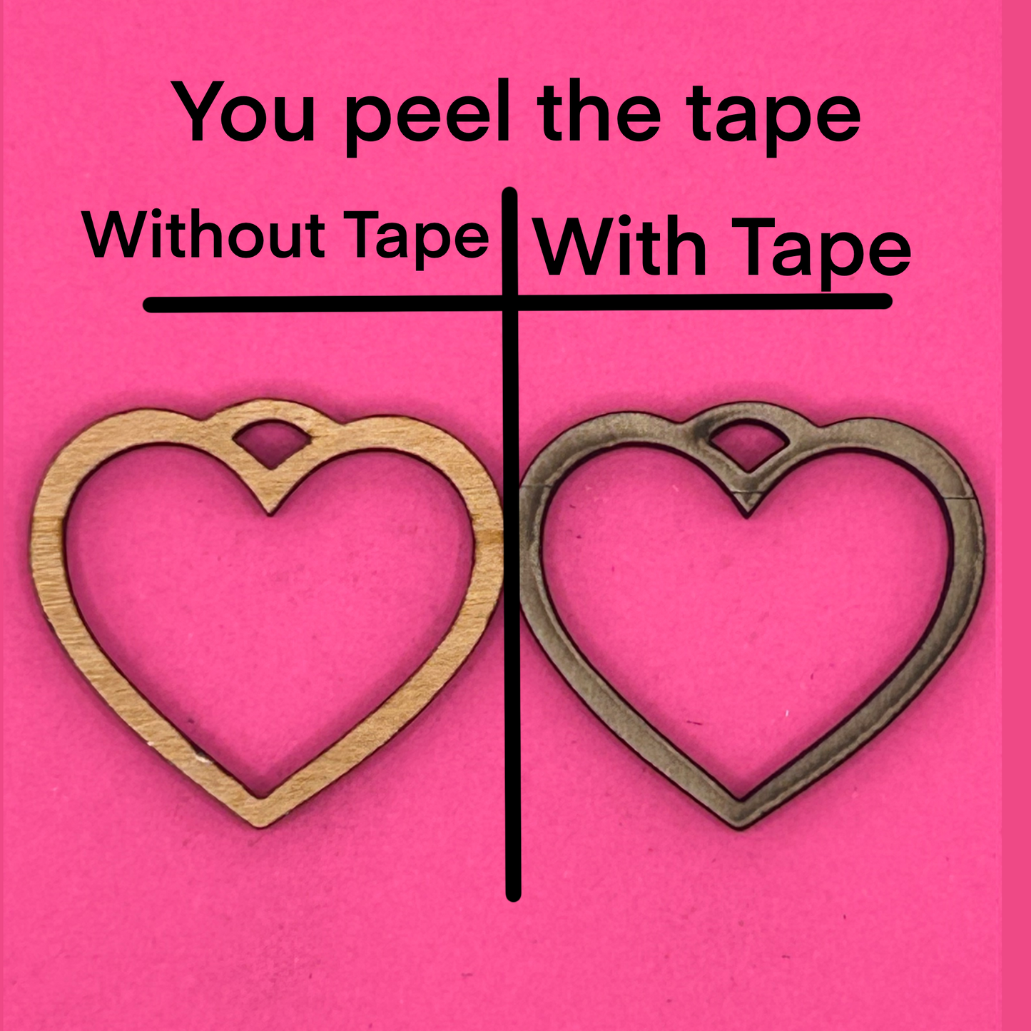 Blank plain heart wooden bezel