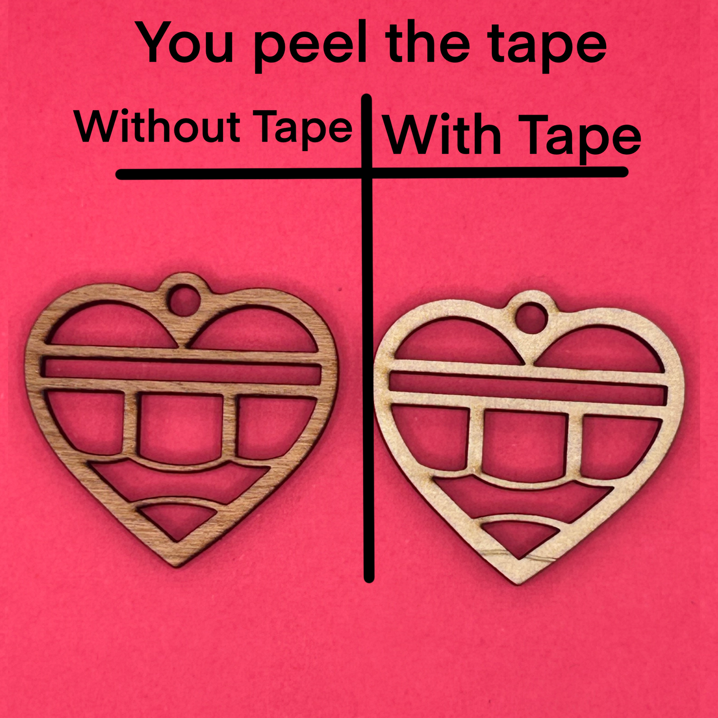 Blank Pencil Heart wooden bezel